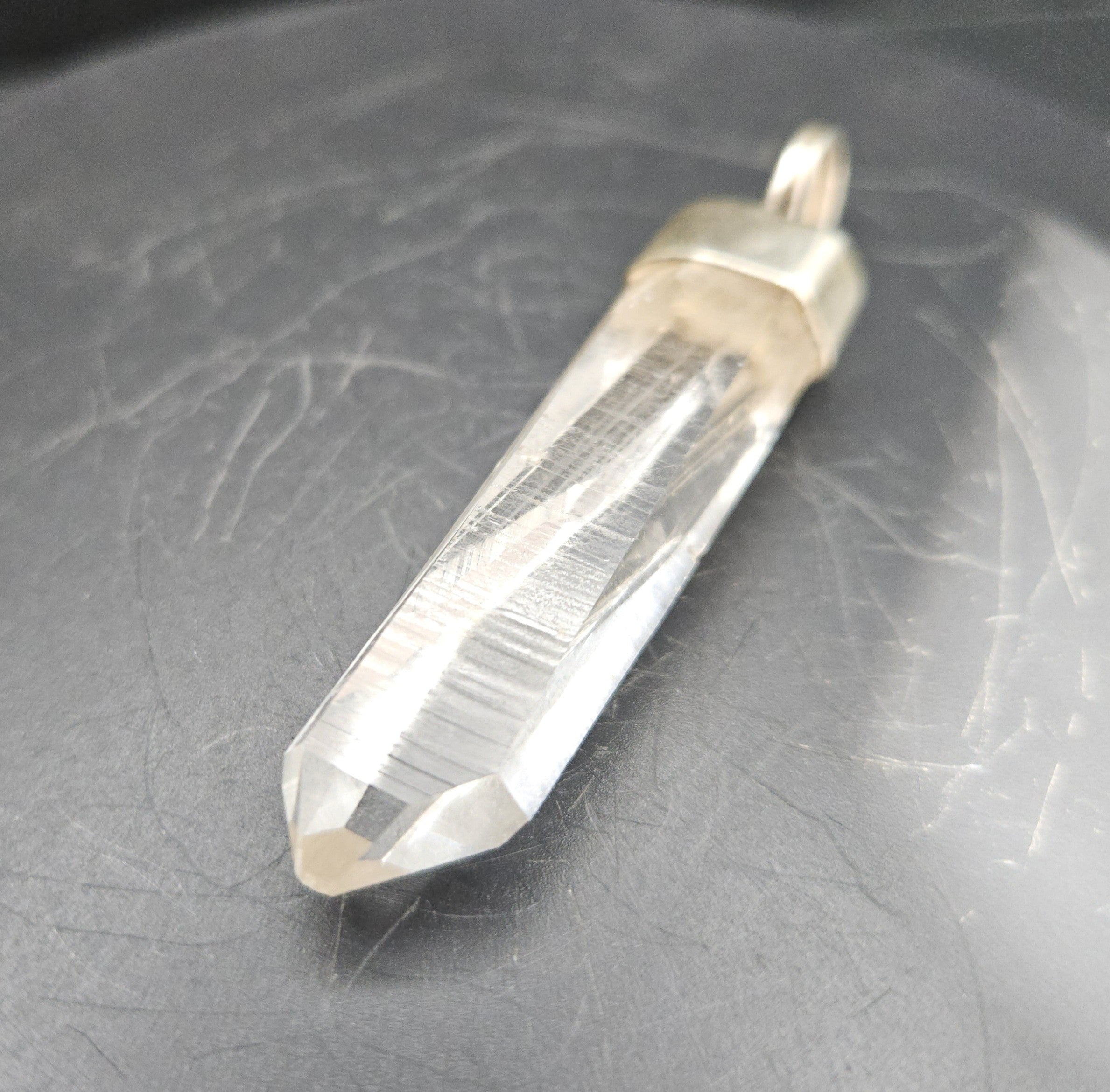 Handmade Sterling Silver Quartz Crystal Pendant
