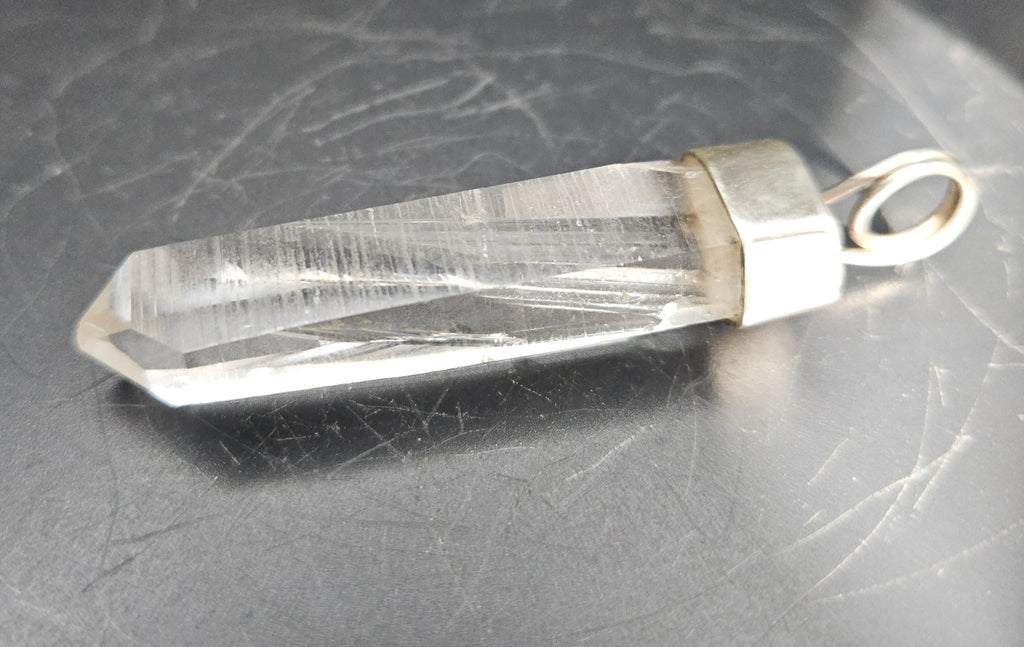 Handmade Sterling Silver Quartz Crystal Pendant