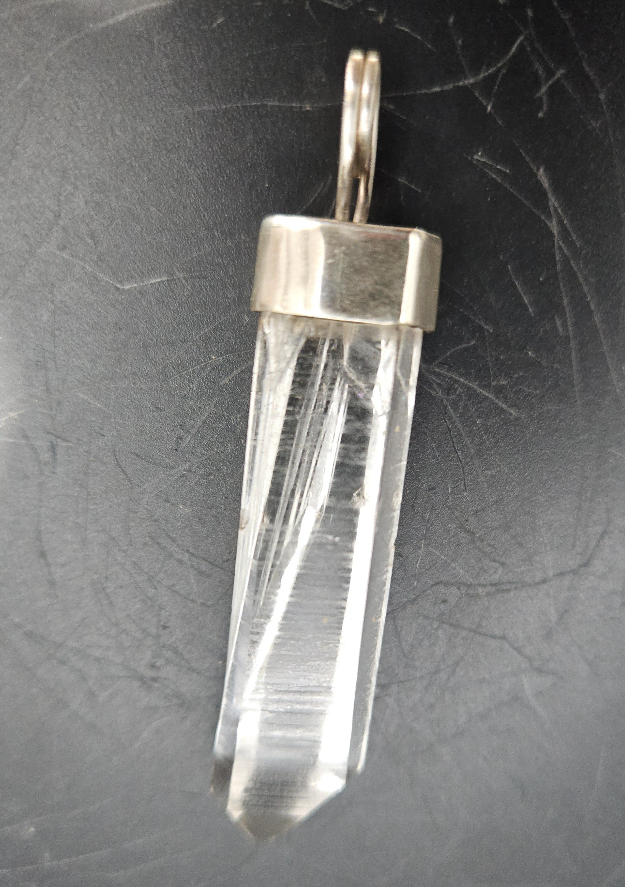 Handmade Sterling Silver Quartz Crystal Pendant
