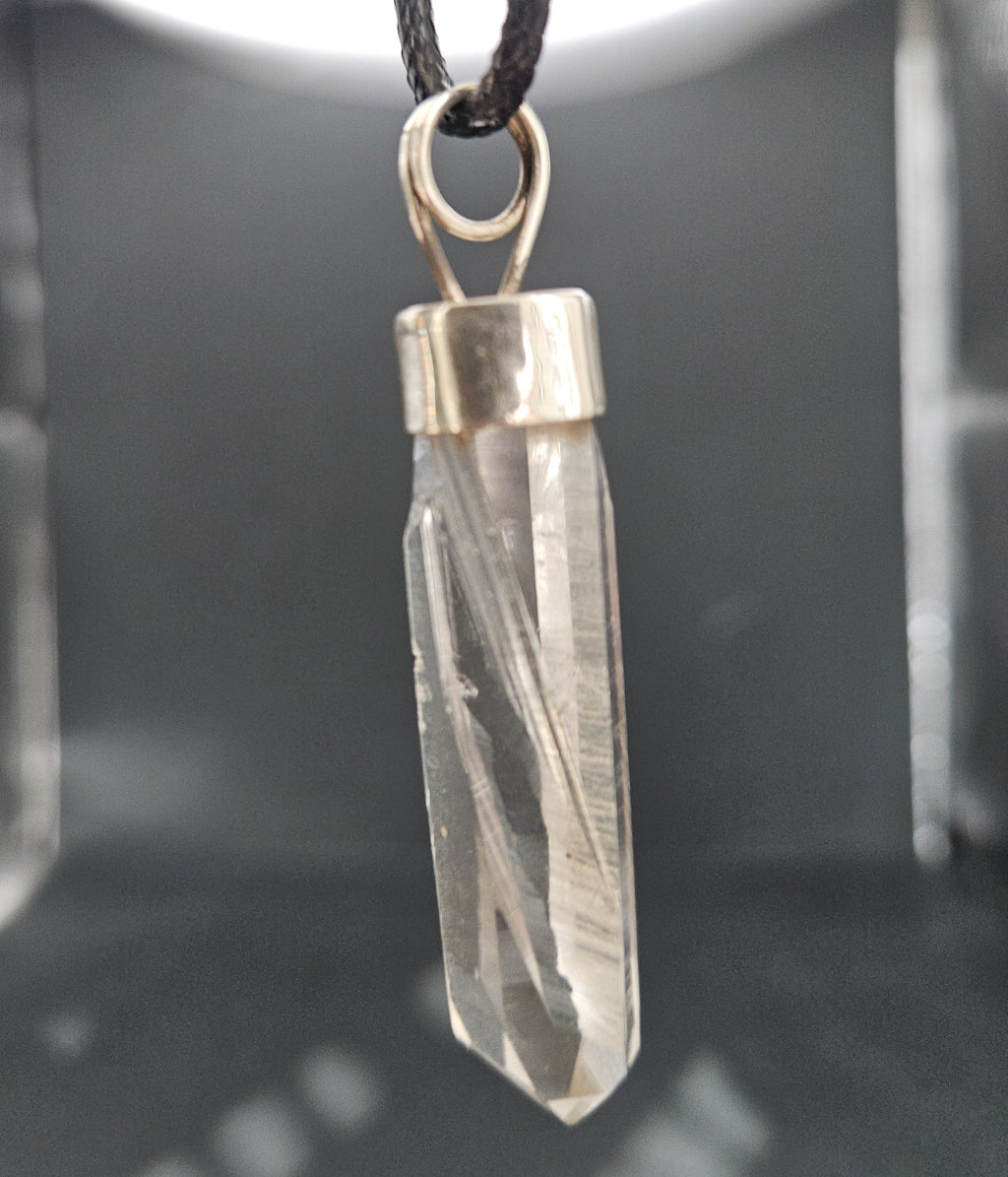 Handmade Sterling Silver Quartz Crystal Pendant