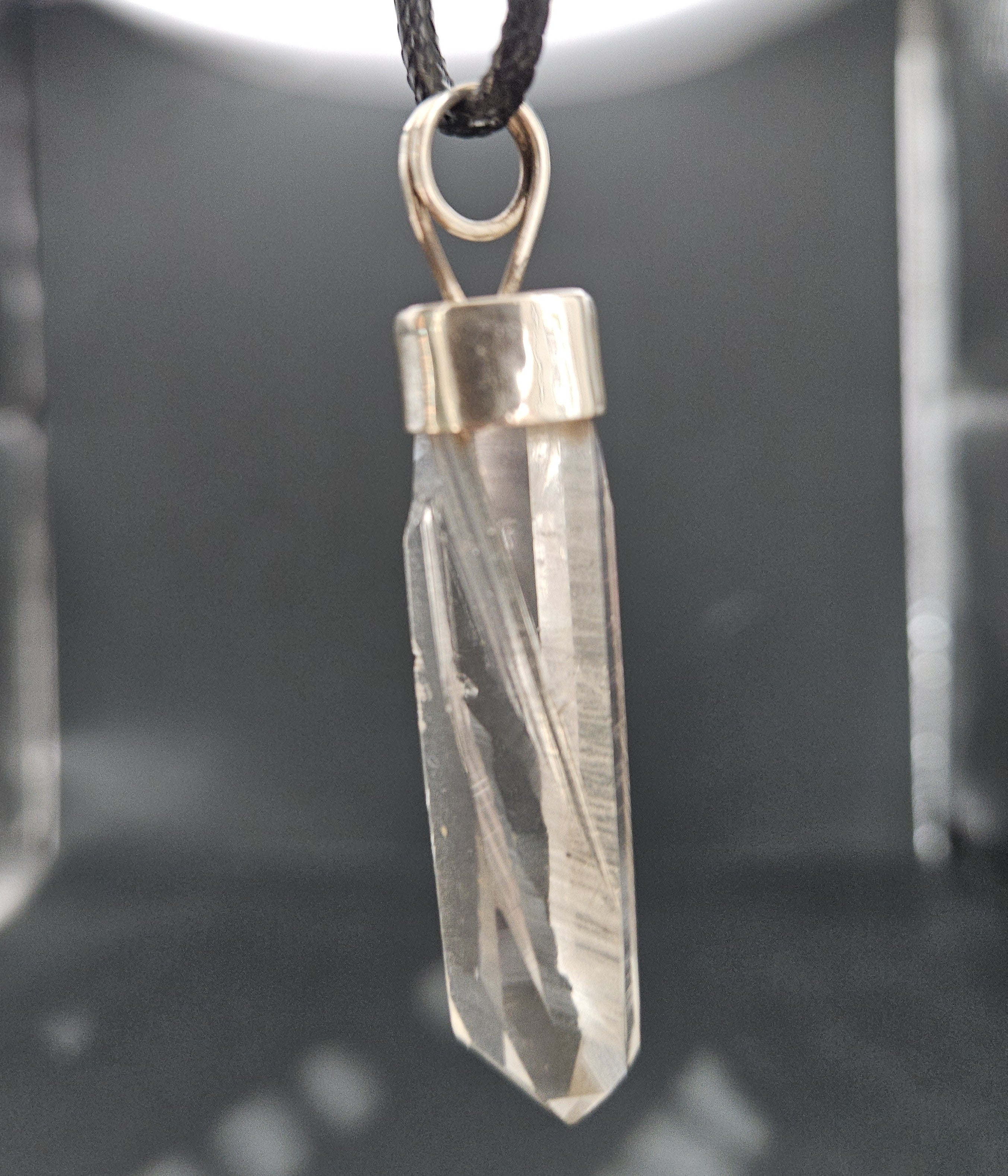 Handmade Sterling Silver Quartz Crystal Pendant