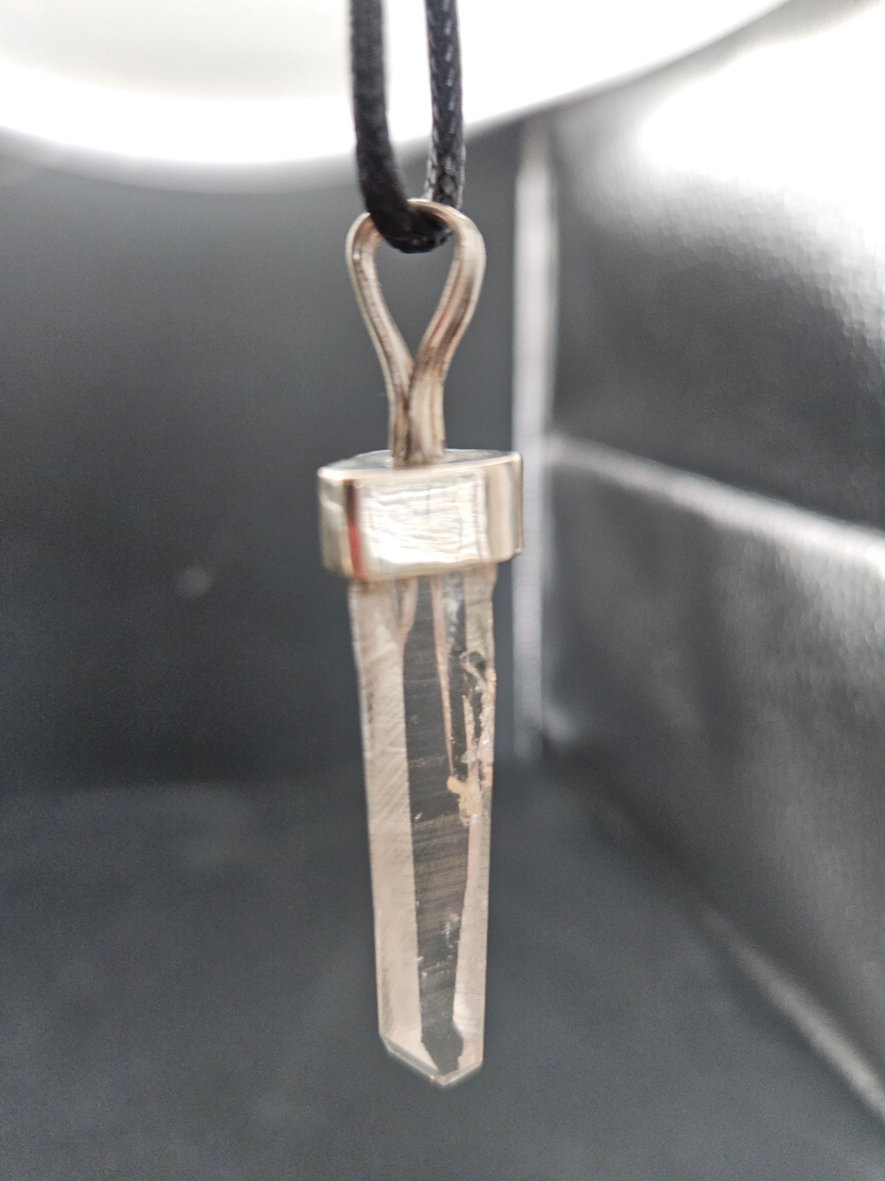 Handmade Sterling Silver Quartz Crystal Pendant