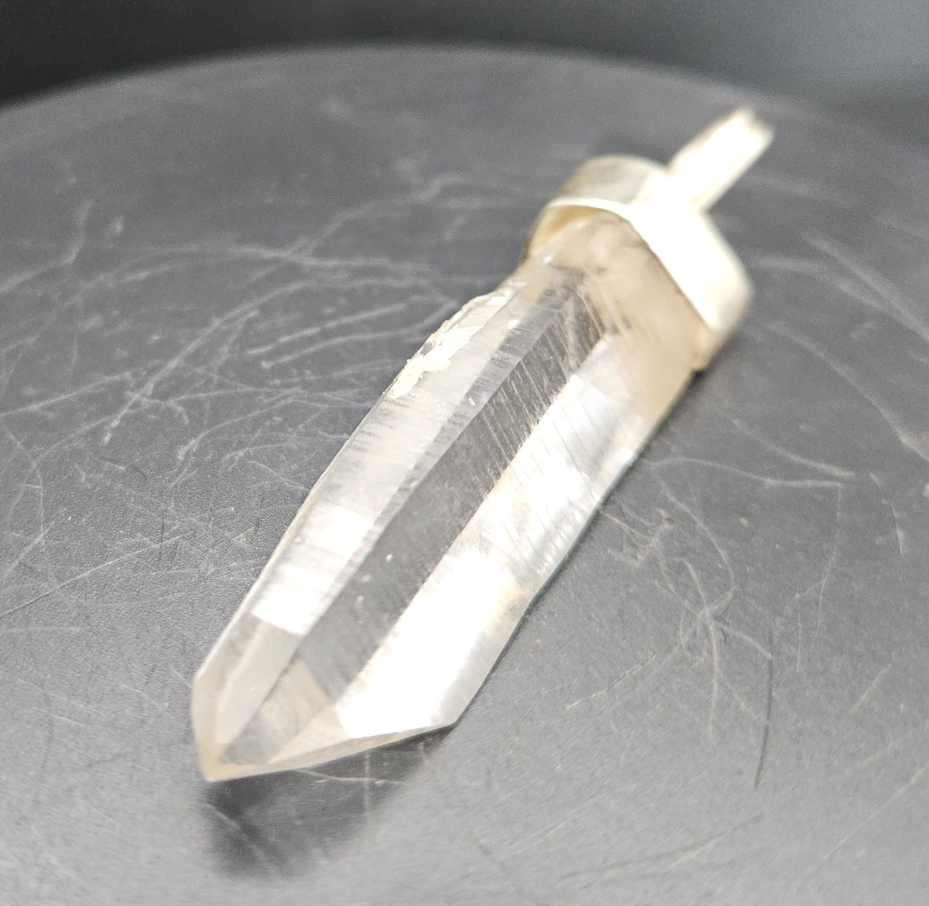 Handmade Sterling Silver Quartz Crystal Pendant