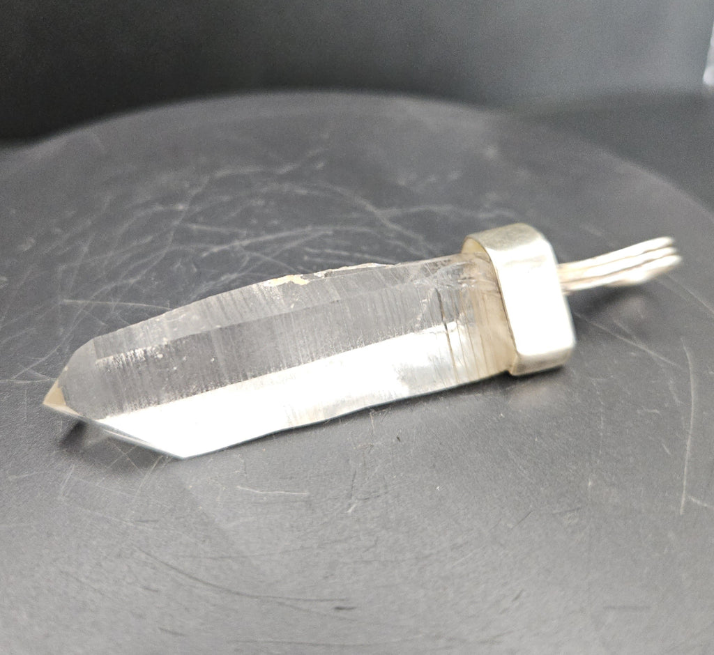 Handmade Sterling Silver Quartz Crystal Pendant