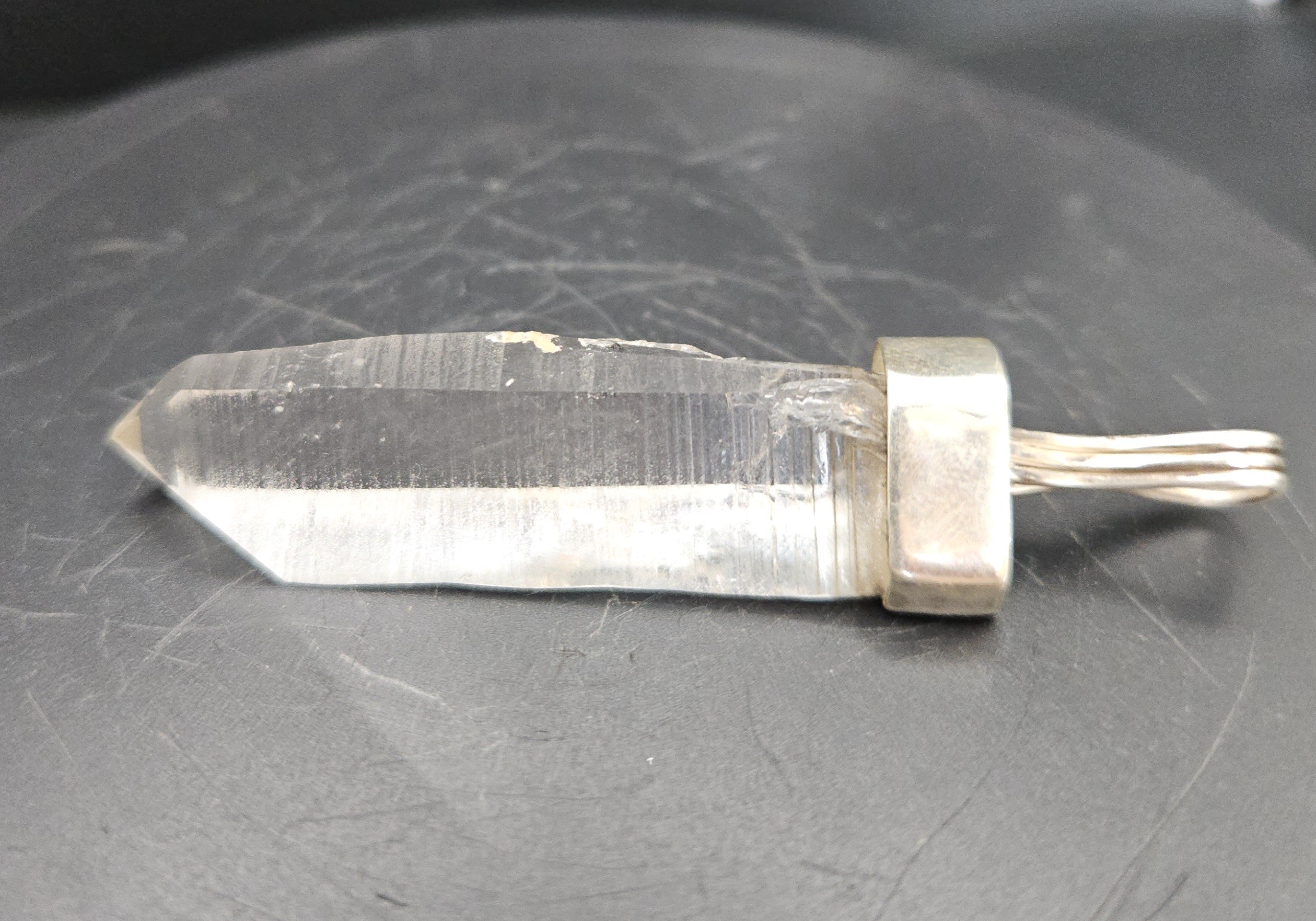 Handmade Sterling Silver Quartz Crystal Pendant