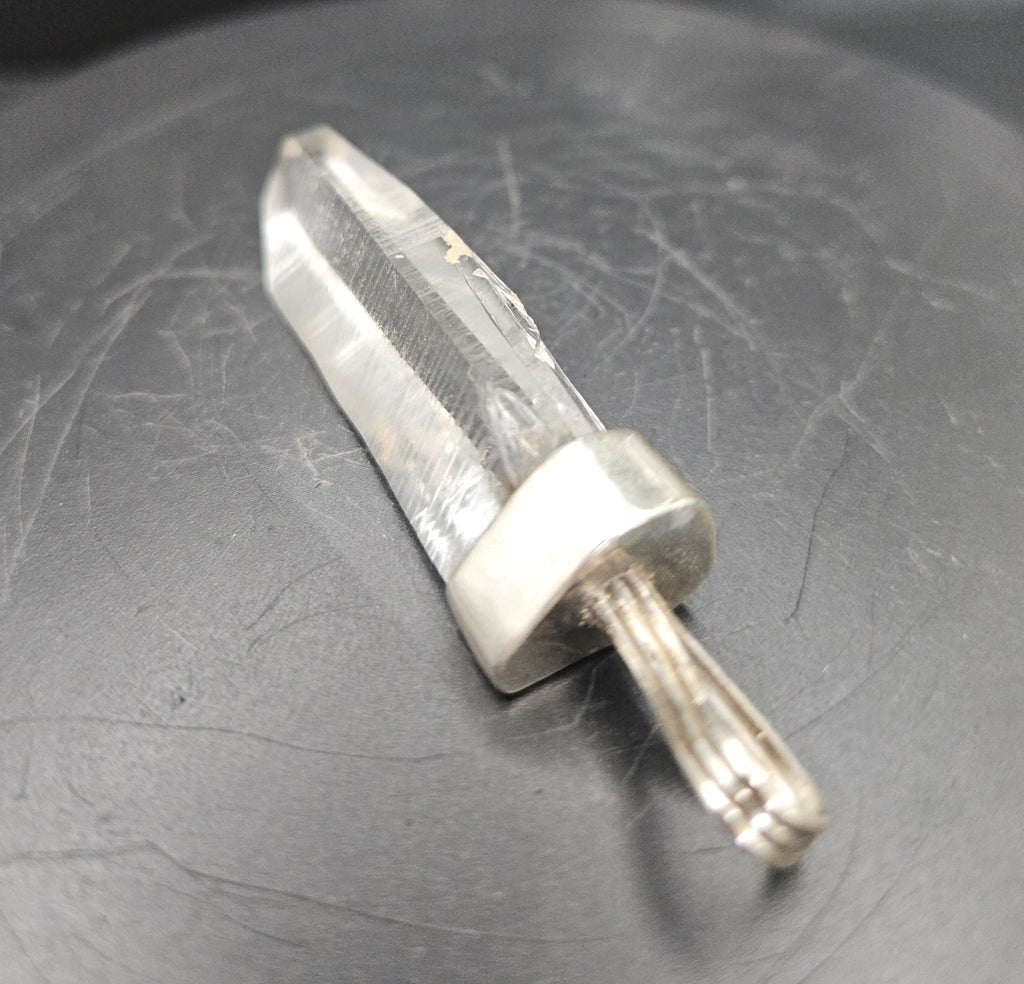 Handmade Sterling Silver Quartz Crystal Pendant