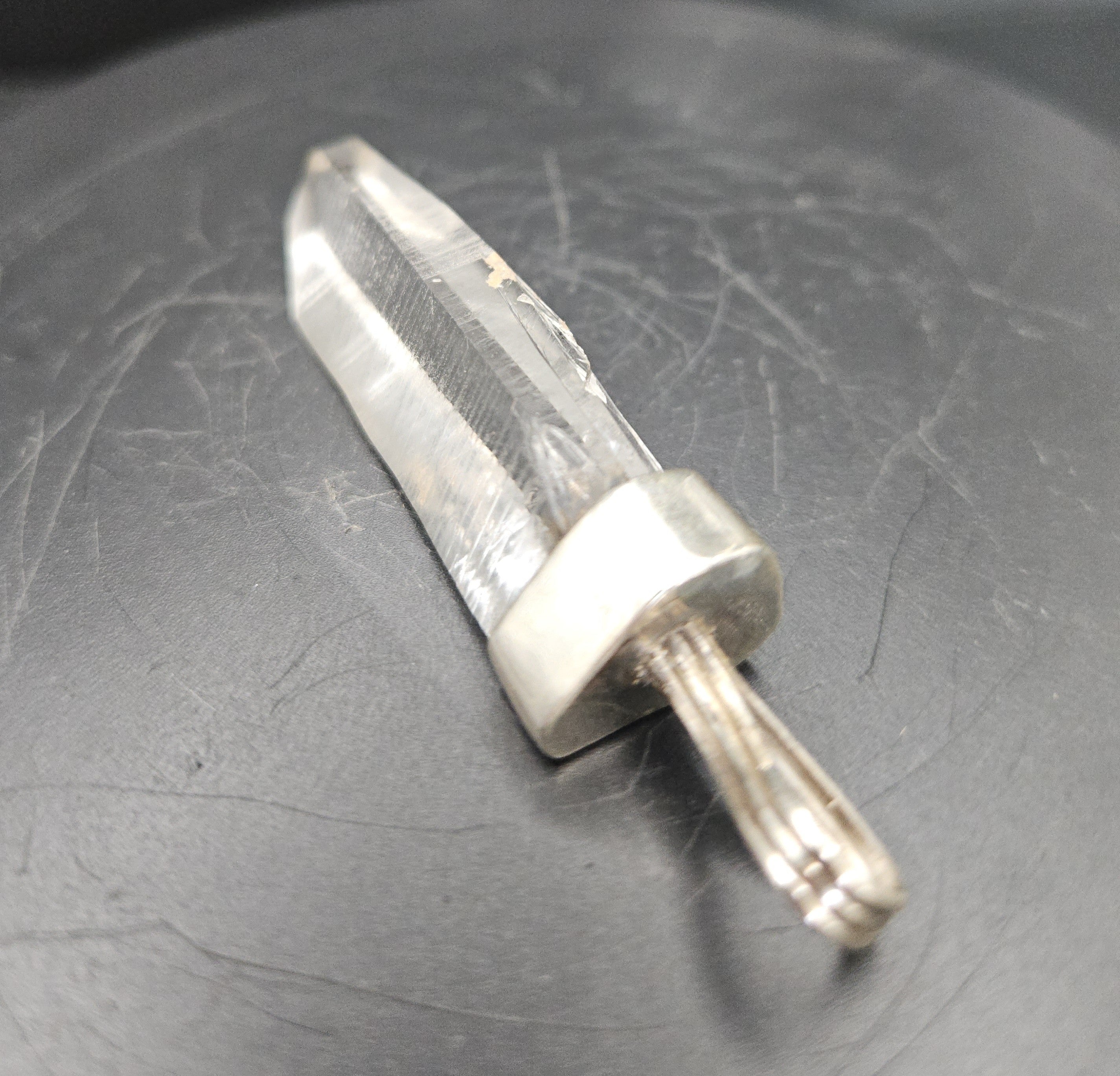 Handmade Sterling Silver Quartz Crystal Pendant
