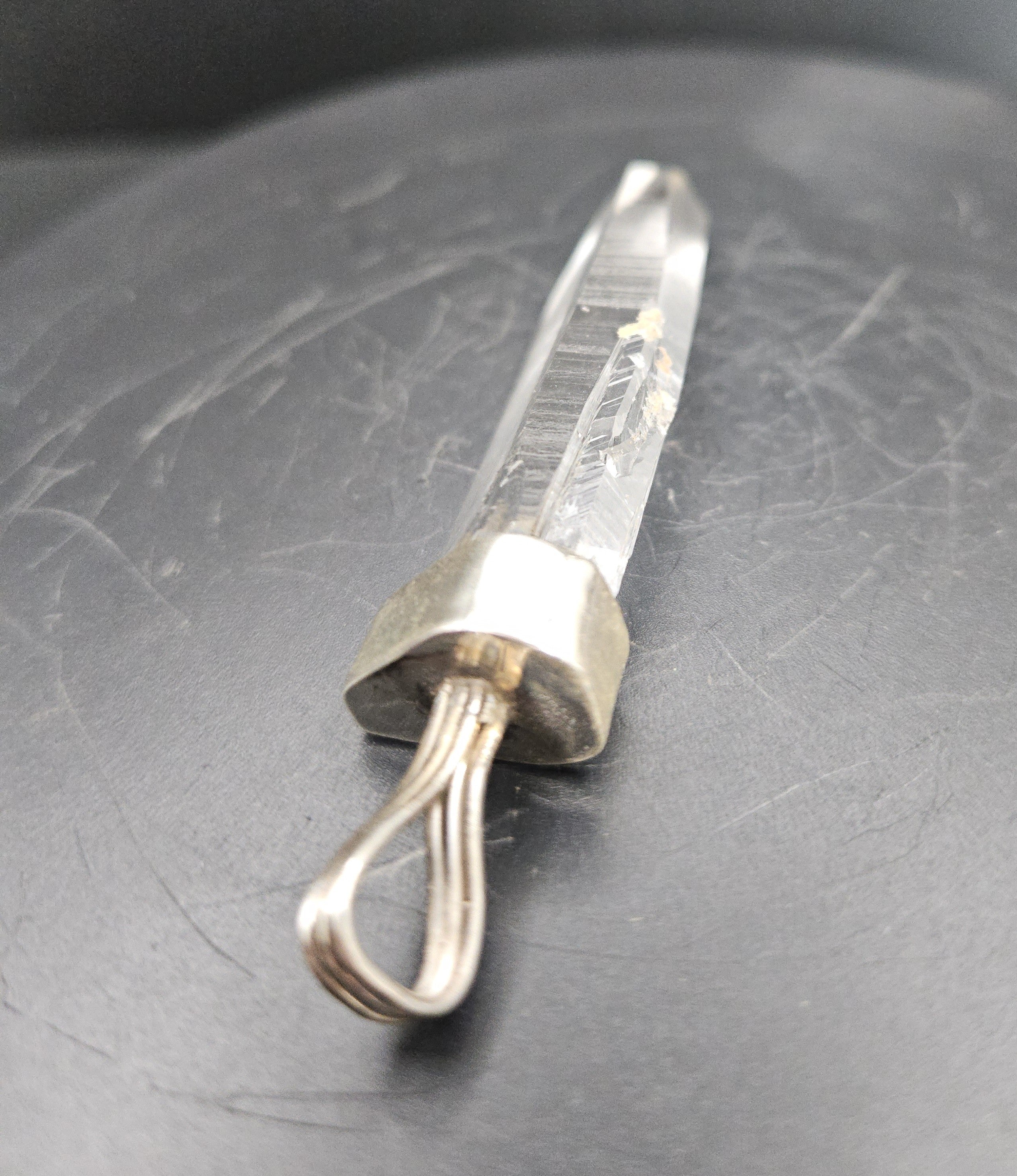 Handmade Sterling Silver Quartz Crystal Pendant