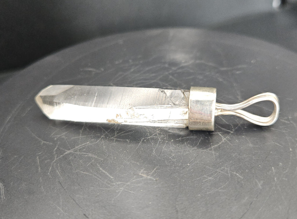 Handmade Sterling Silver Quartz Crystal Pendant