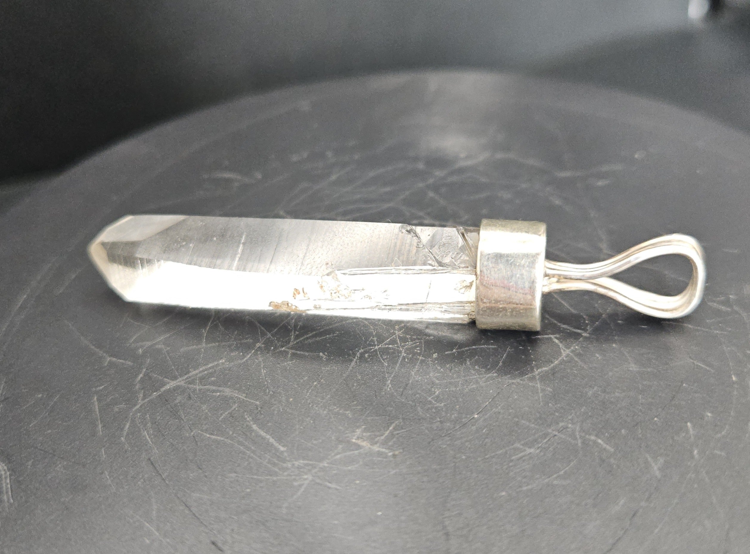 Handmade Sterling Silver Quartz Crystal Pendant