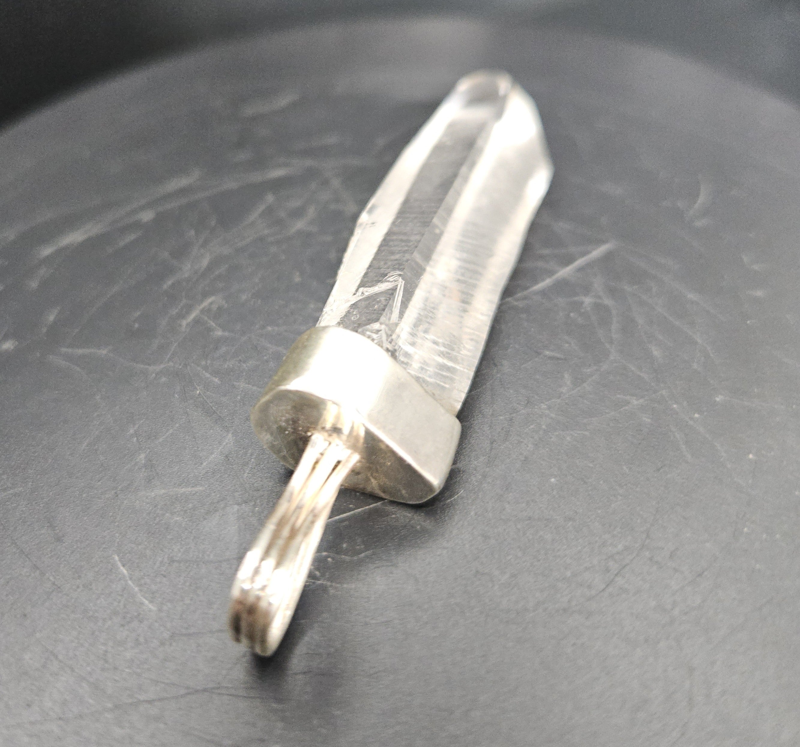Handmade Sterling Silver Quartz Crystal Pendant