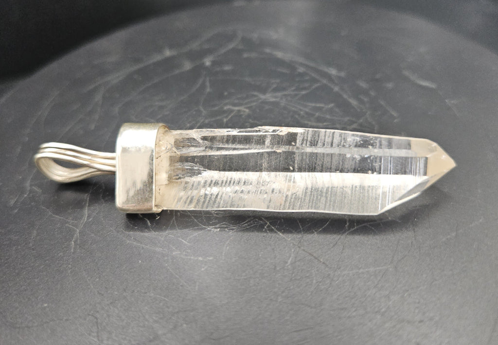 Handmade Sterling Silver Quartz Crystal Pendant