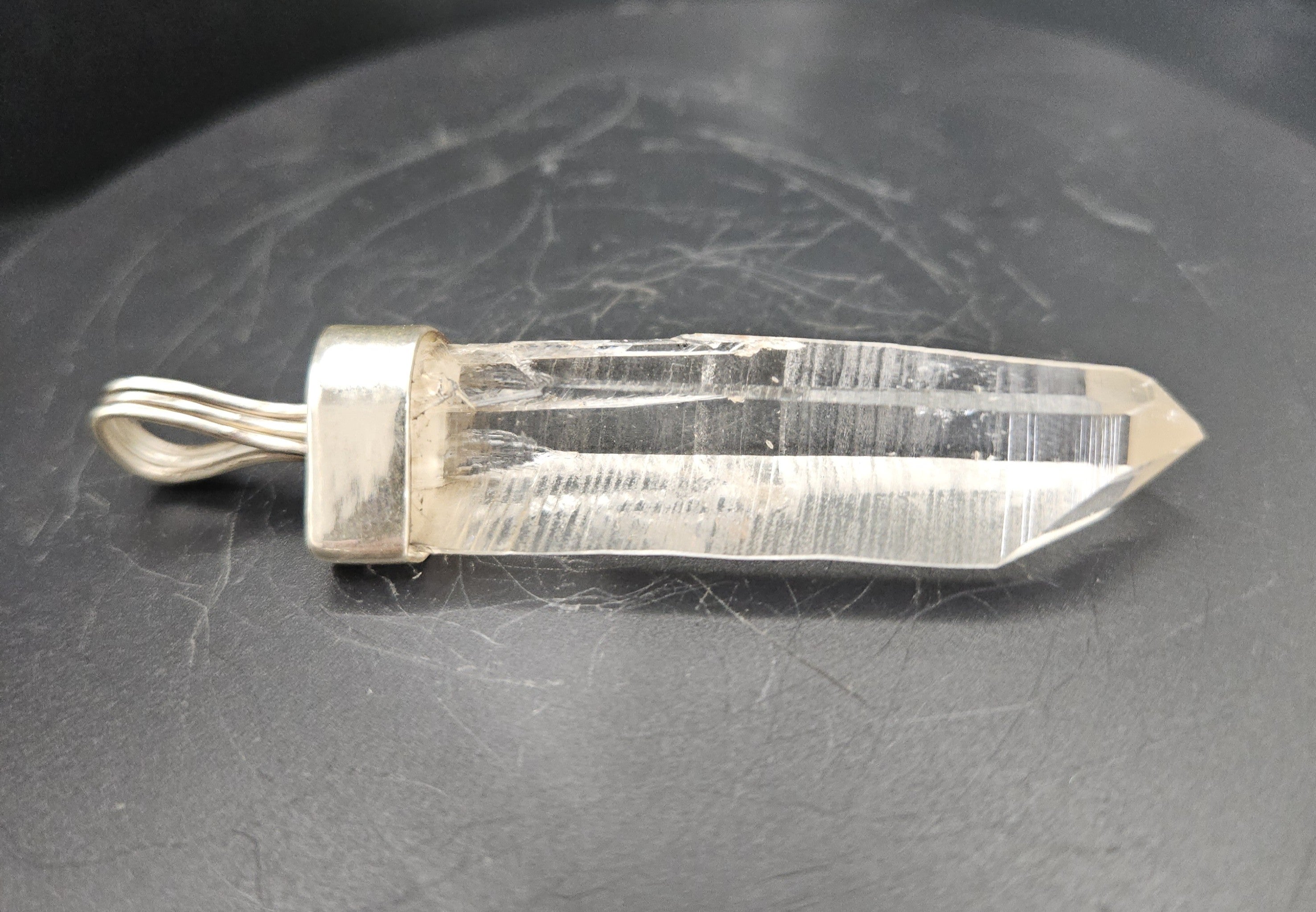 Handmade Sterling Silver Quartz Crystal Pendant