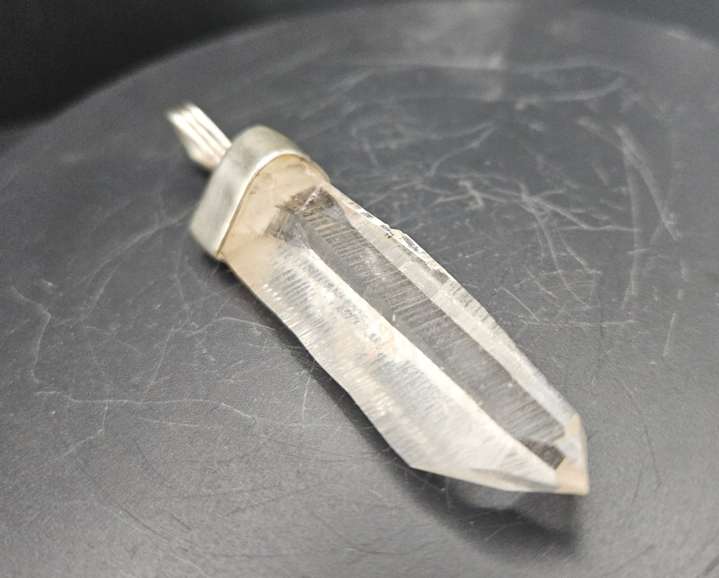 Handmade Sterling Silver Quartz Crystal Pendant