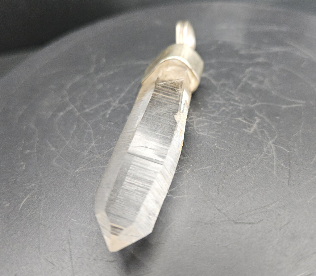 Handmade Sterling Silver Quartz Crystal Pendant