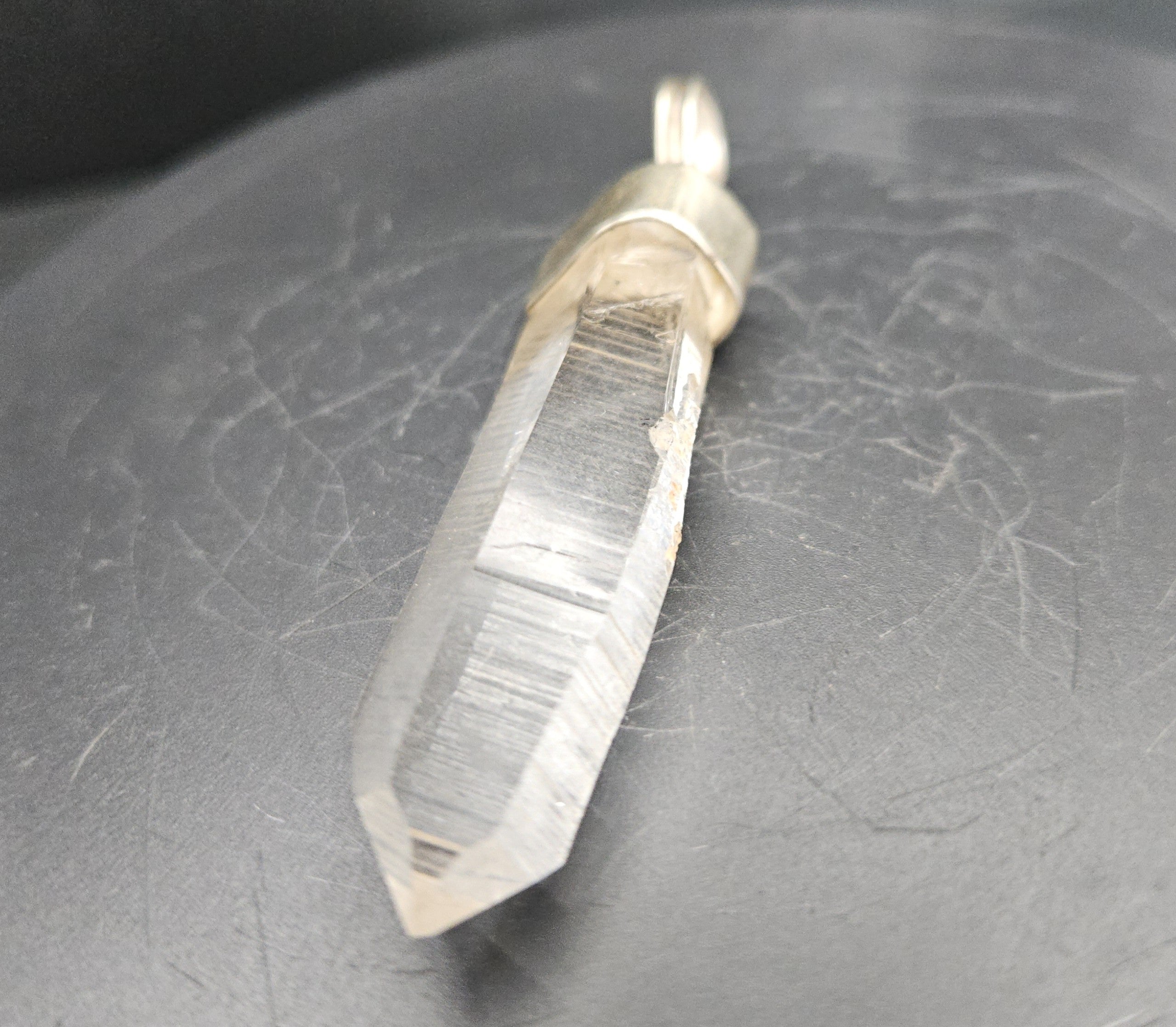 Handmade Sterling Silver Quartz Crystal Pendant
