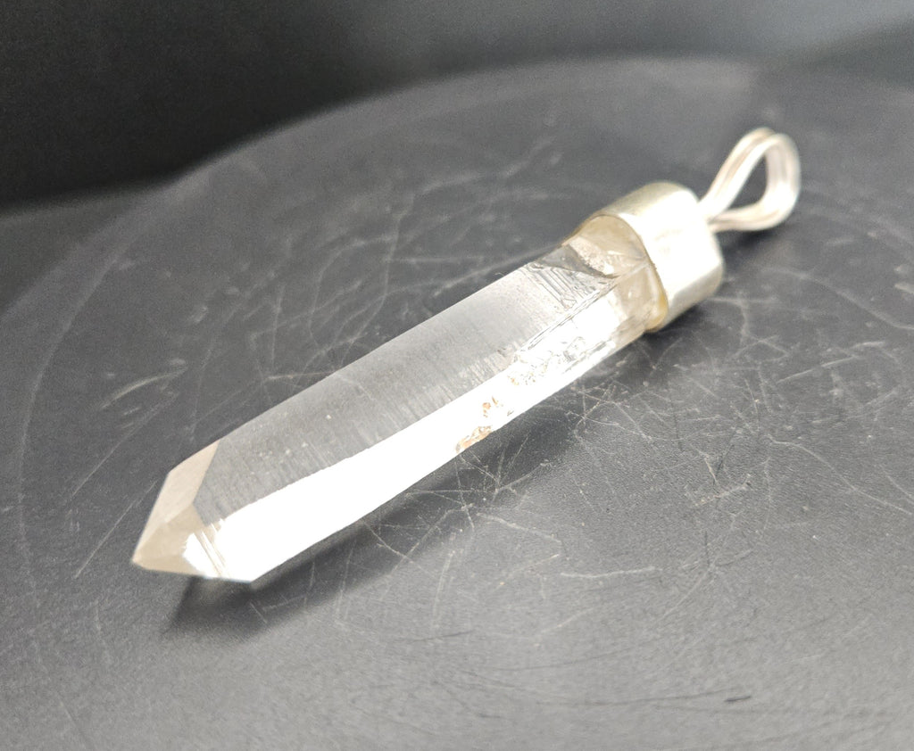 Handmade Sterling Silver Quartz Crystal Pendant