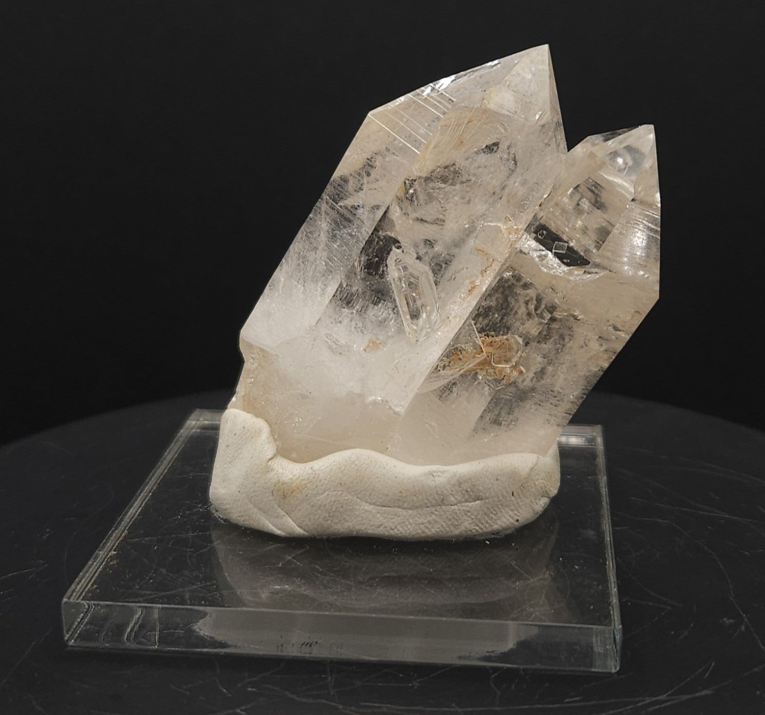 "Embracing for Impact" - Mounted Quartz Crystal Point