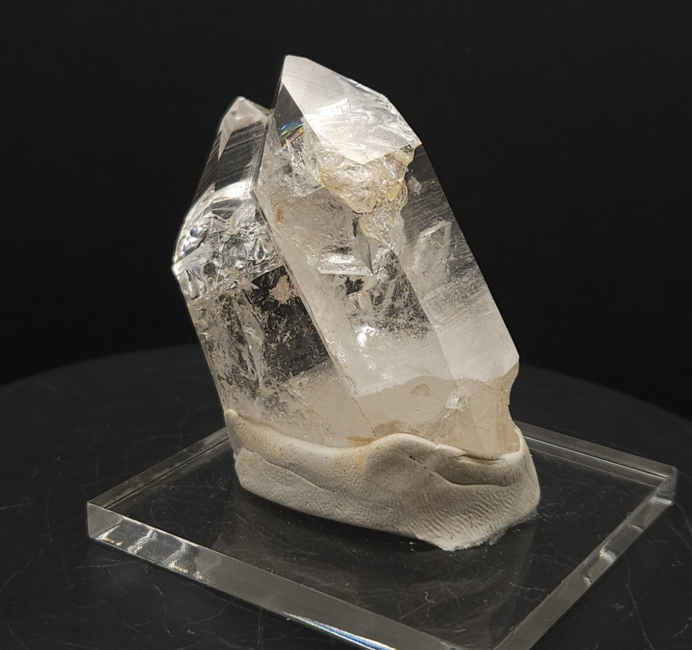 "Embracing for Impact" - Mounted Quartz Crystal Point