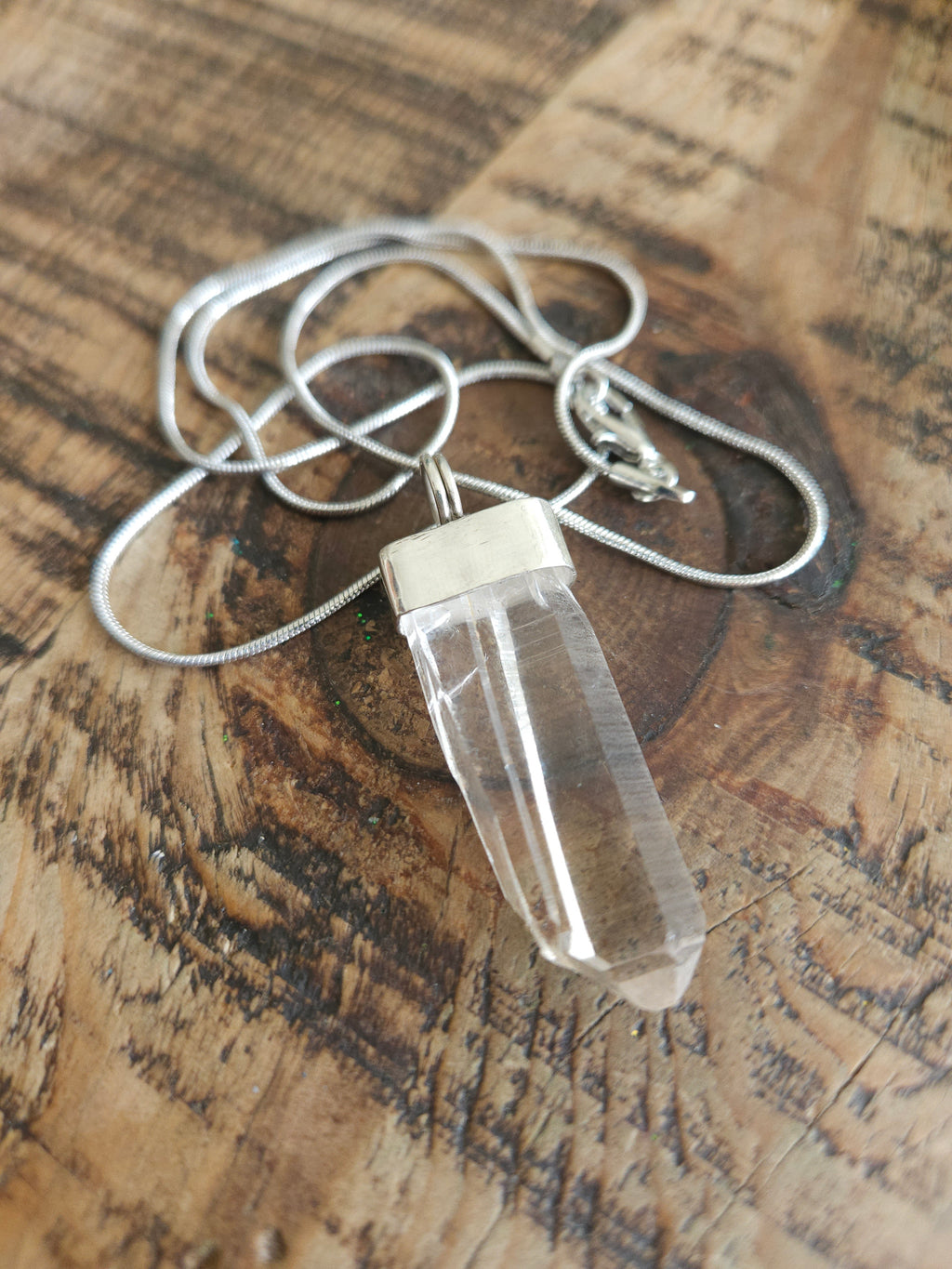 Handmade Sterling Silver Quartz Crystal Pendant
