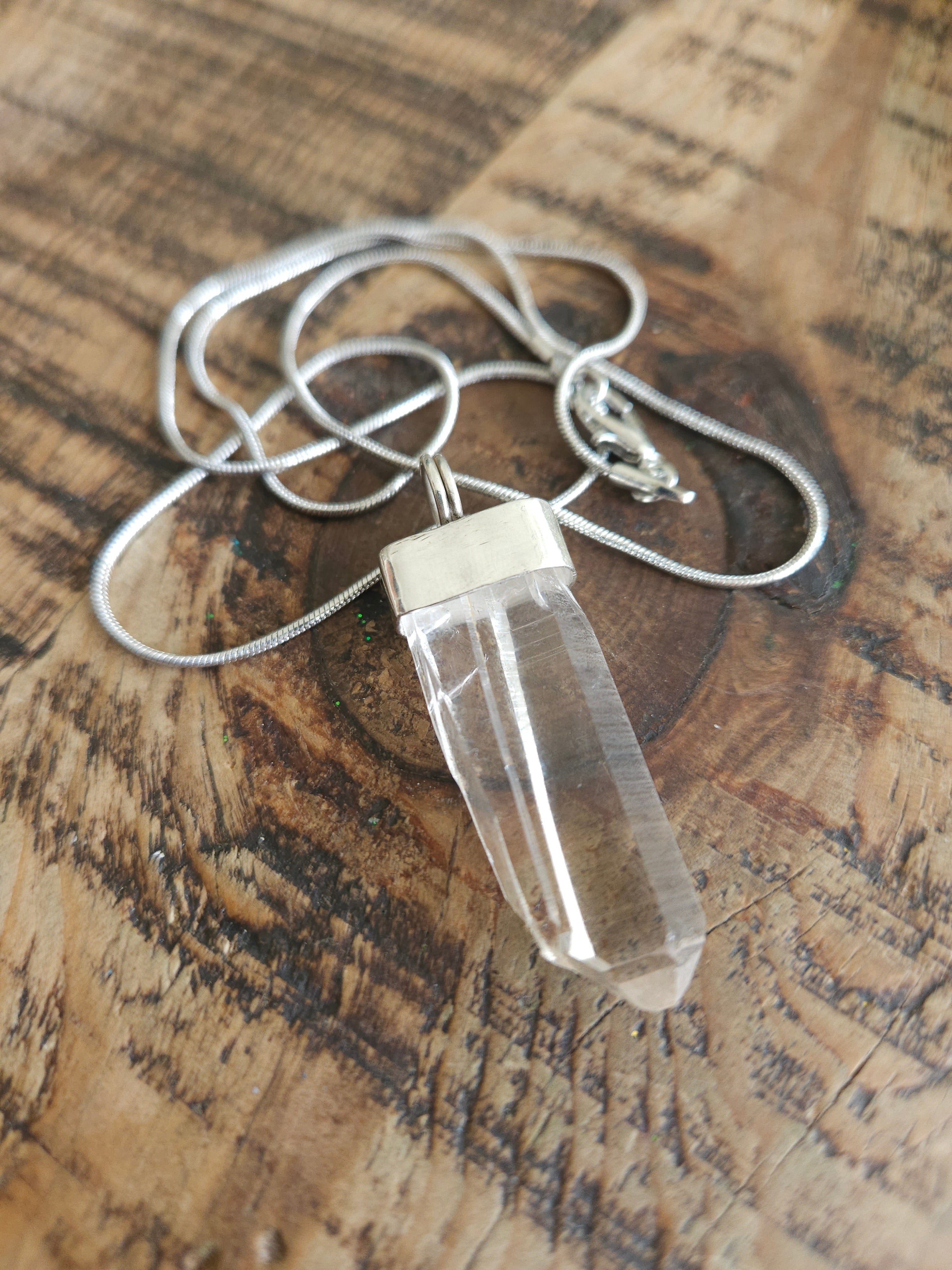 Handmade Sterling Silver Quartz Crystal Pendant