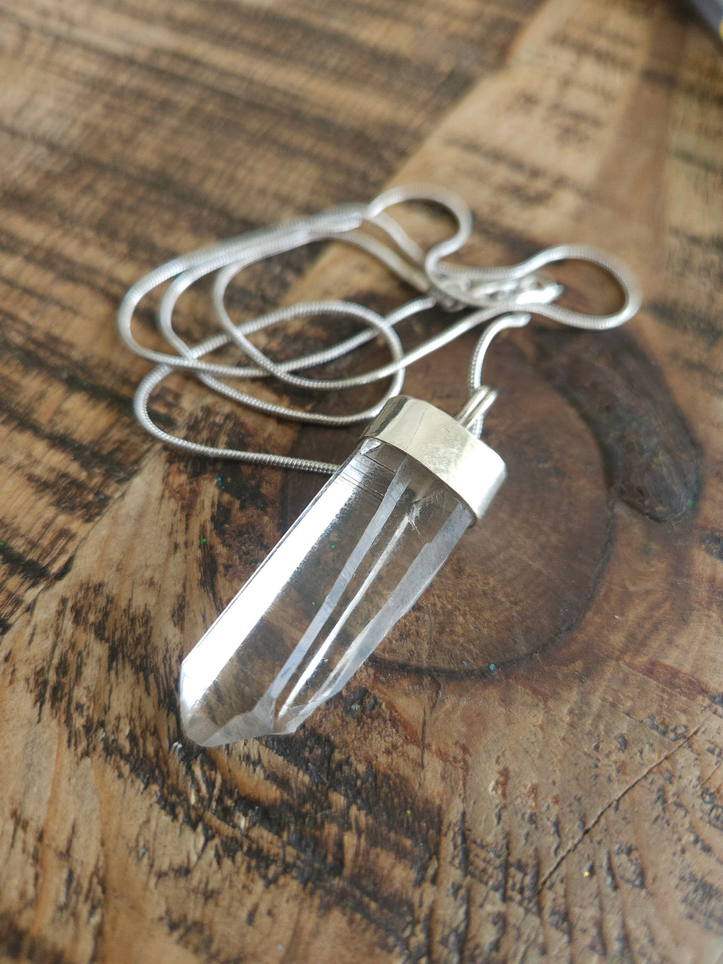 Handmade Sterling Silver Quartz Crystal Pendant