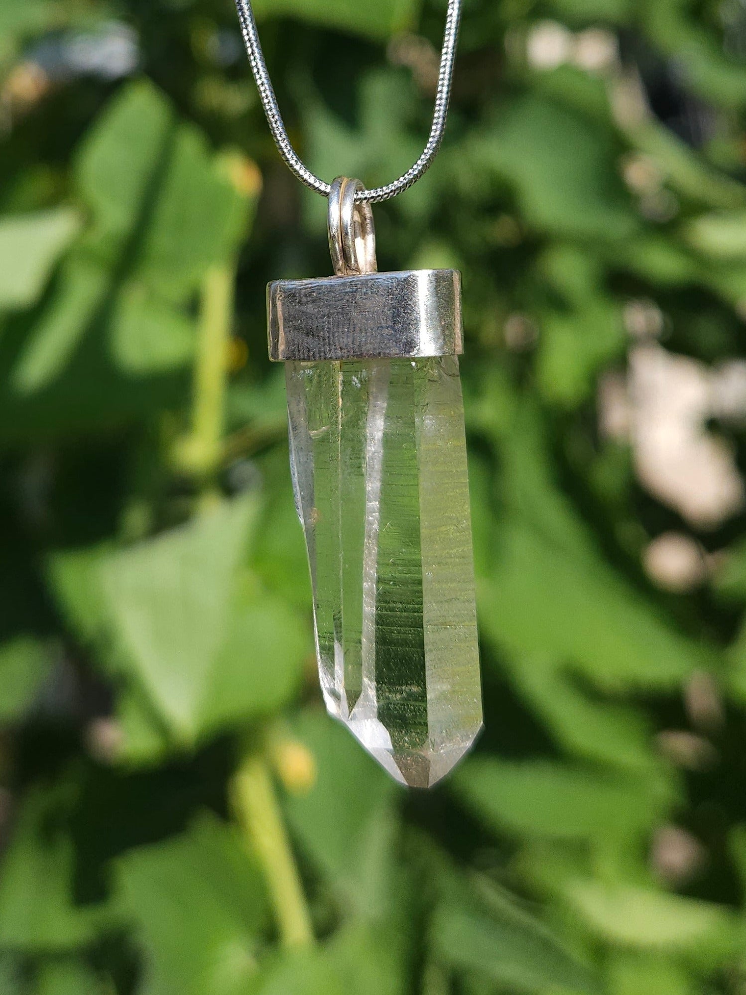 Handmade Sterling Silver Quartz Crystal Pendant
