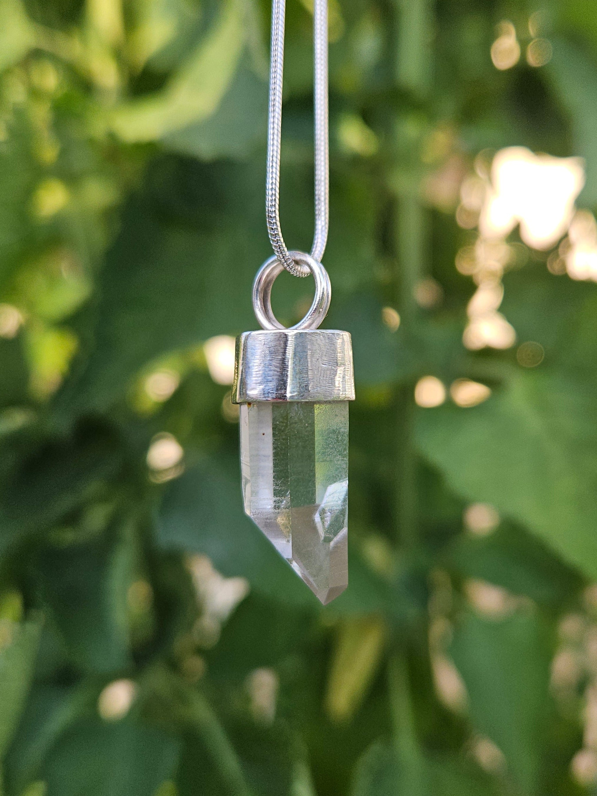 Handmade Sterling Silver Quartz "Window" Crystal Pendant