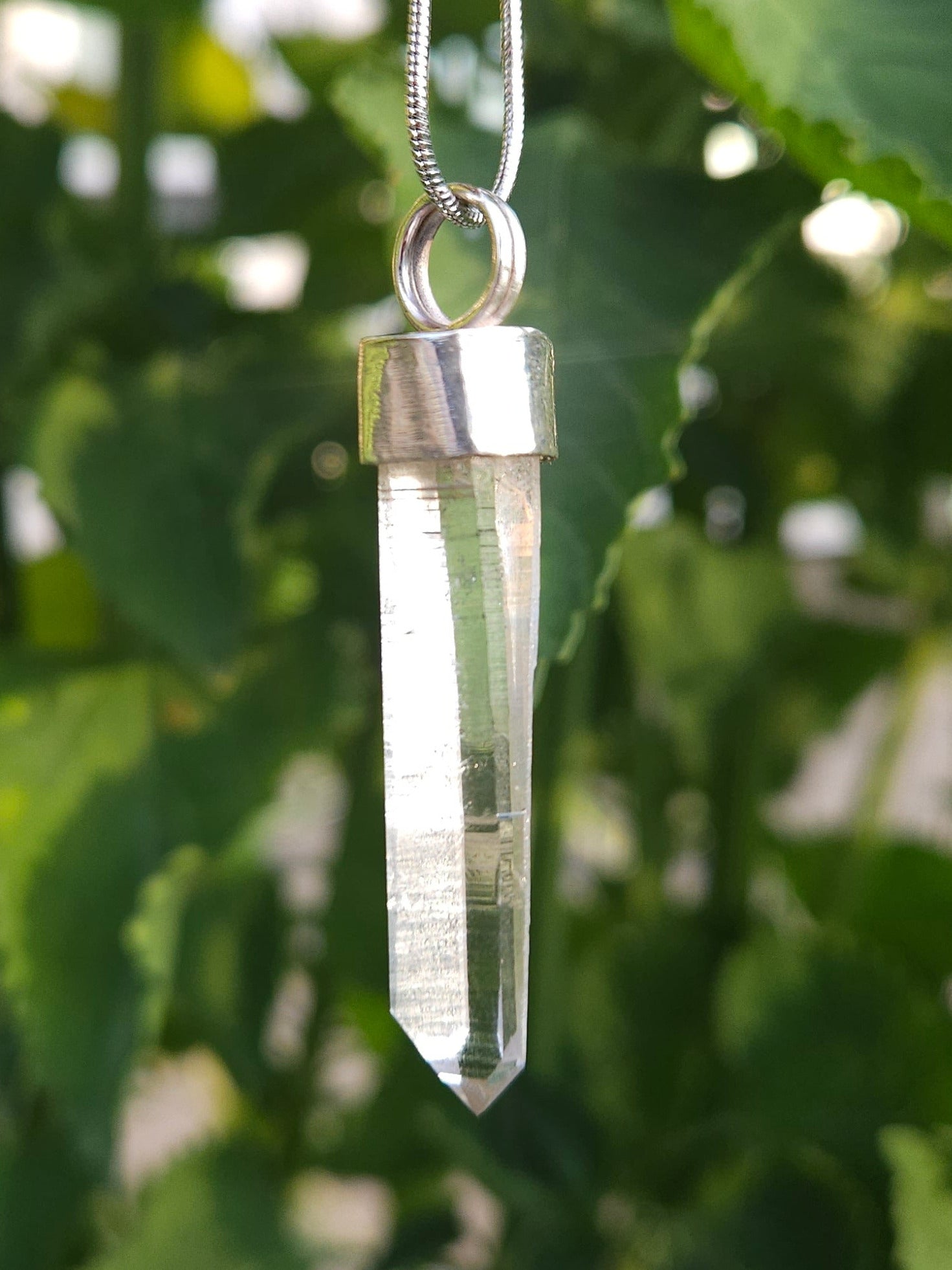 Handmade Sterling Silver Quartz Crystal Pendant