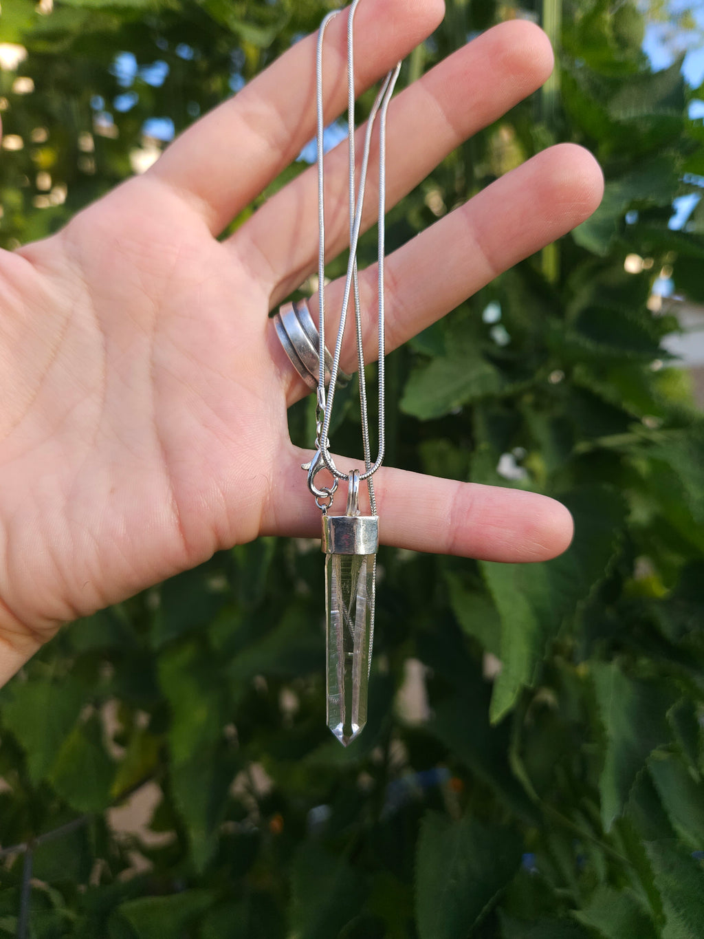 Handmade Sterling Silver Quartz Crystal Pendant