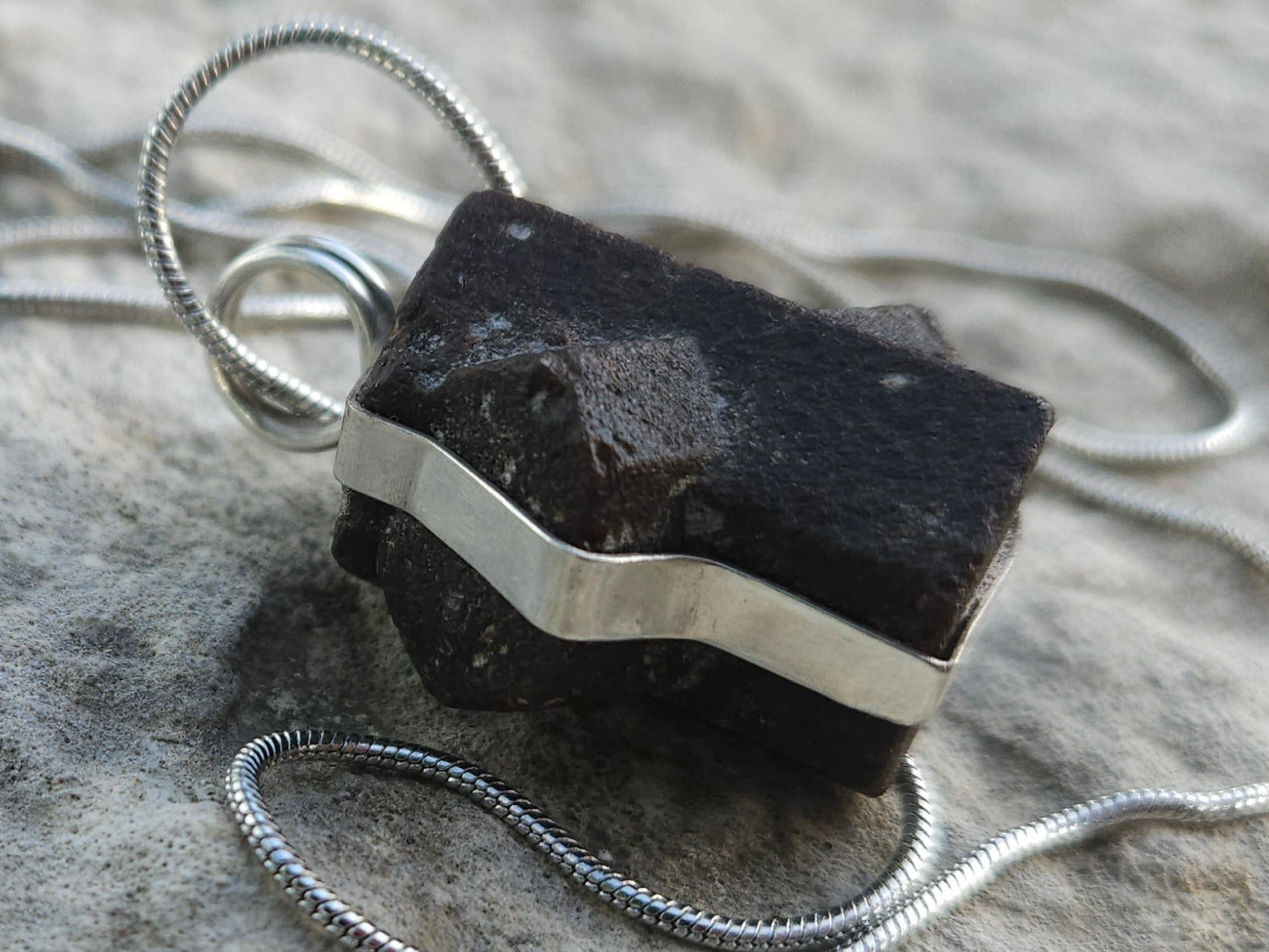 Handmade Sterling Silver wrapped Staurolite