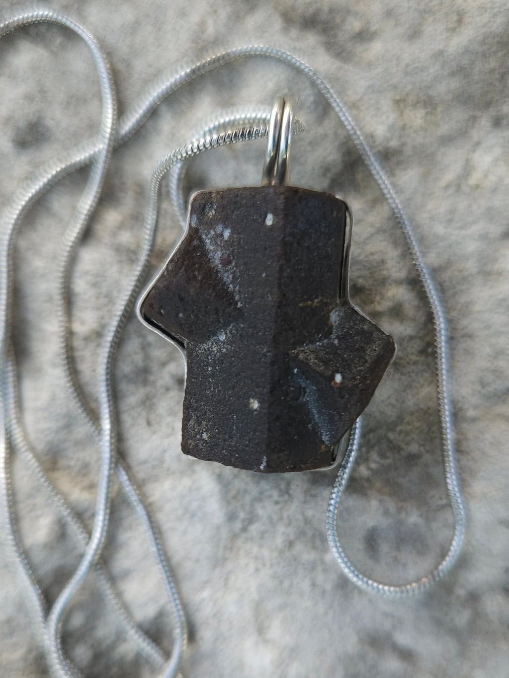 Handmade Sterling Silver wrapped Staurolite