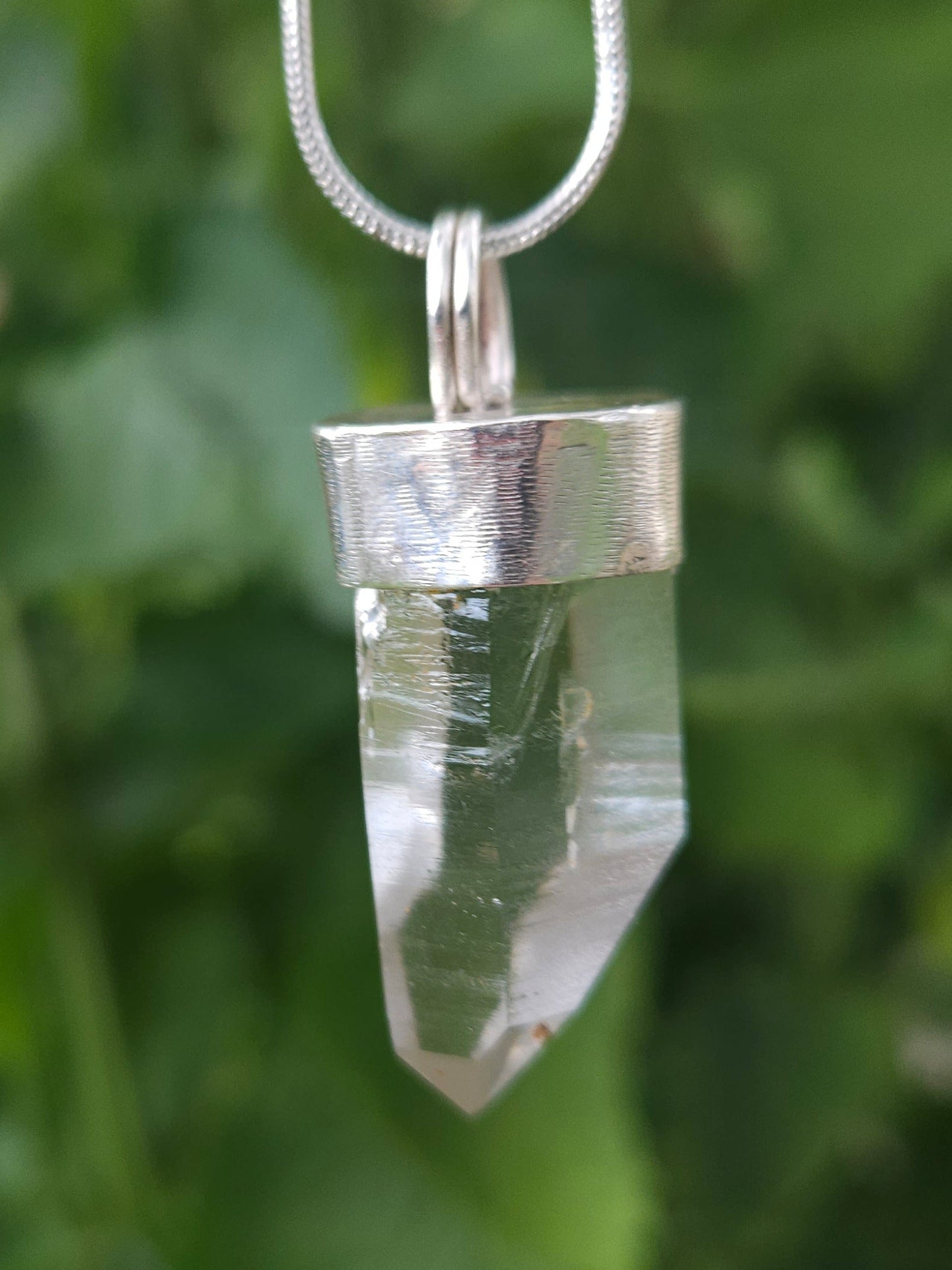 Handmade Sterling Silver Quartz Crystal Pendant