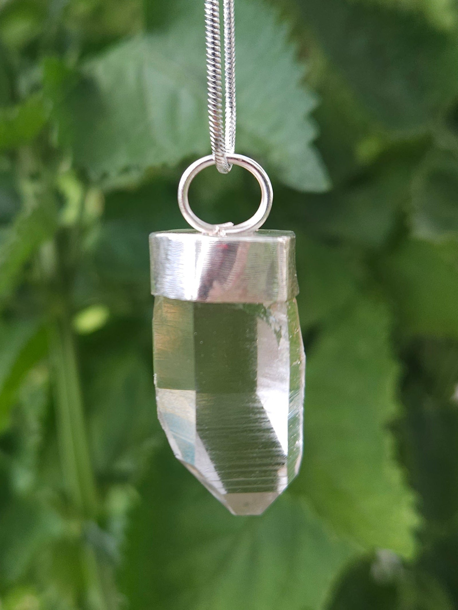 Handmade Sterling Silver Quartz Crystal Pendant