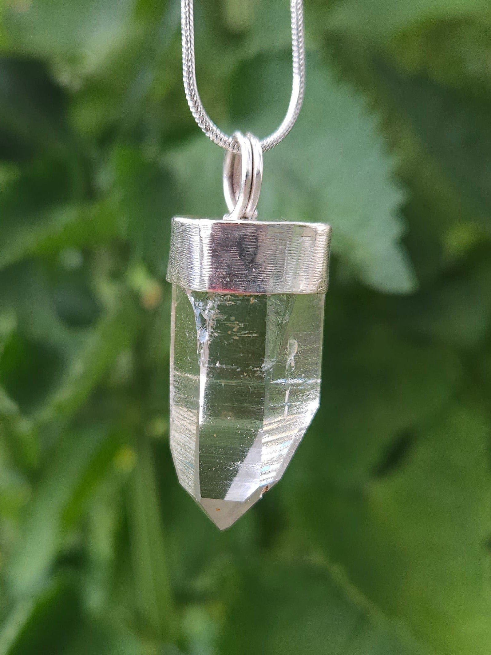 Handmade Sterling Silver Quartz Crystal Pendant