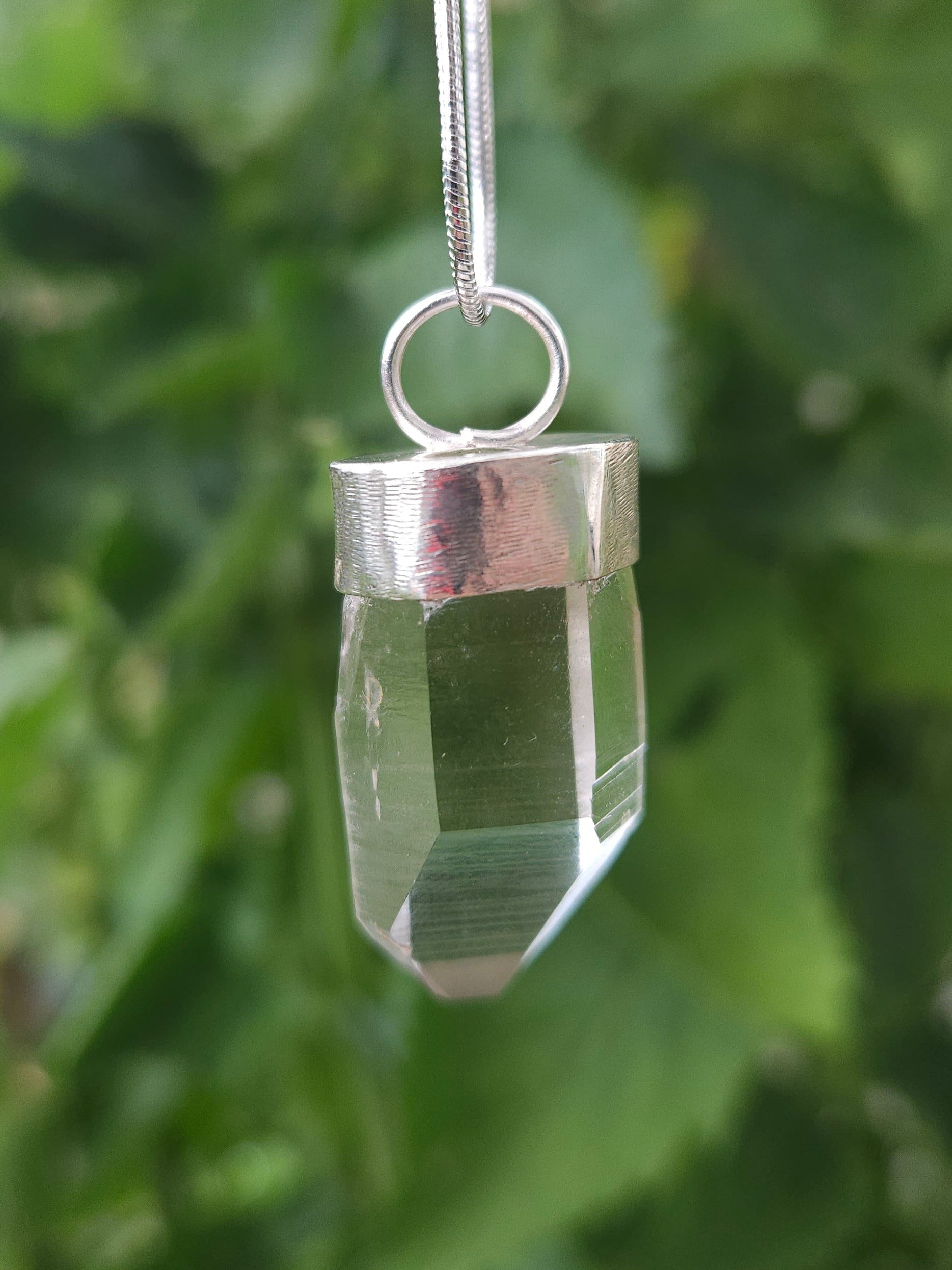 Handmade Sterling Silver Quartz Crystal Pendant