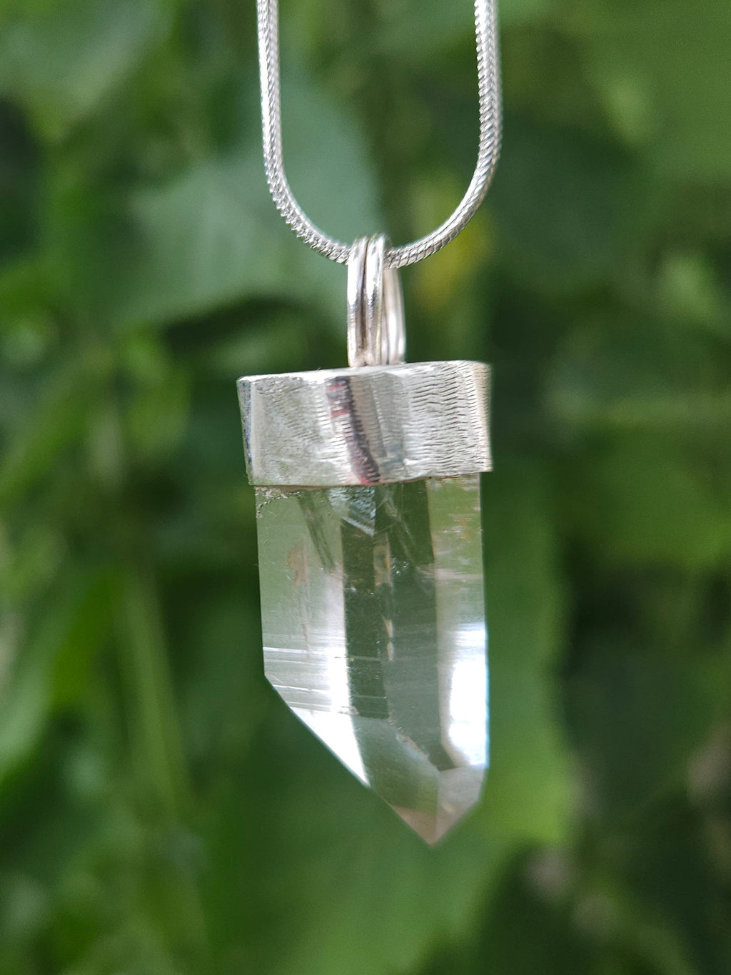 Handmade Sterling Silver Quartz Crystal Pendant