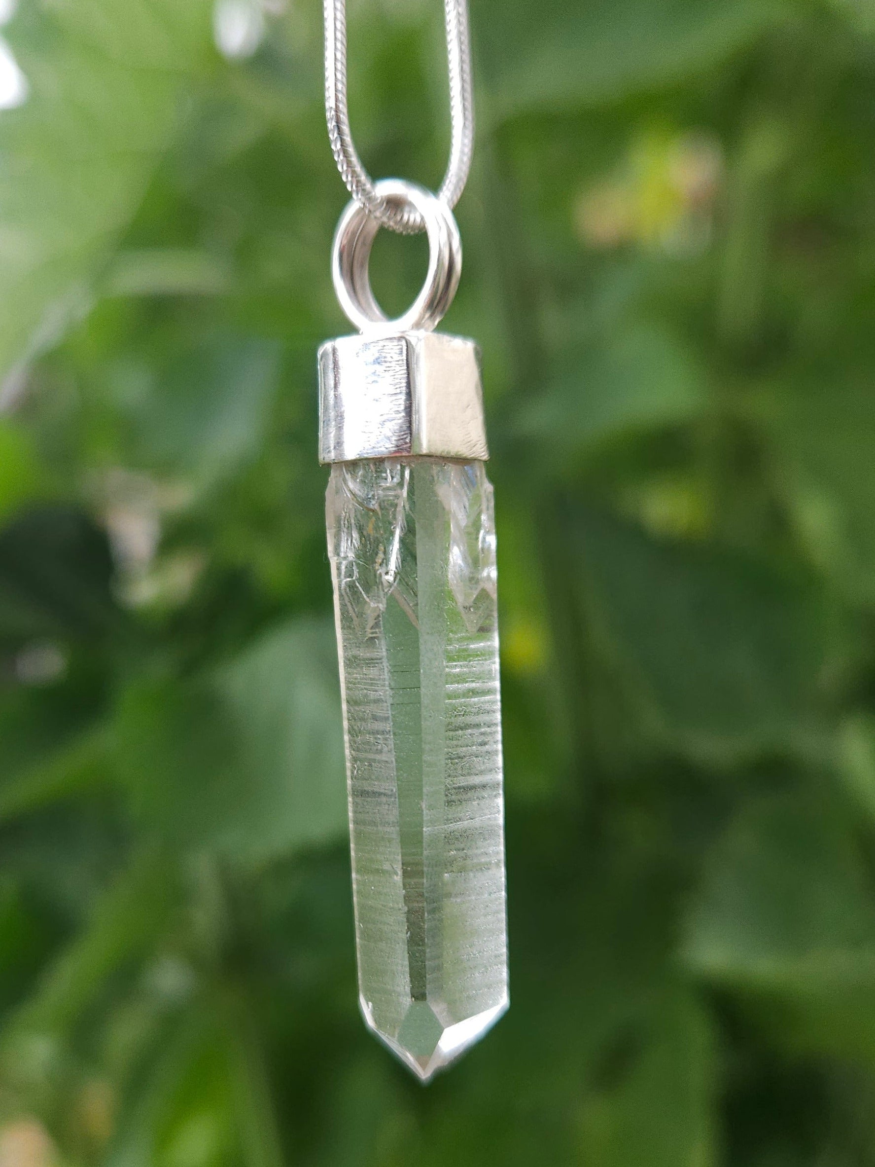 Handmade Sterling Silver Quartz Crystal Pendant