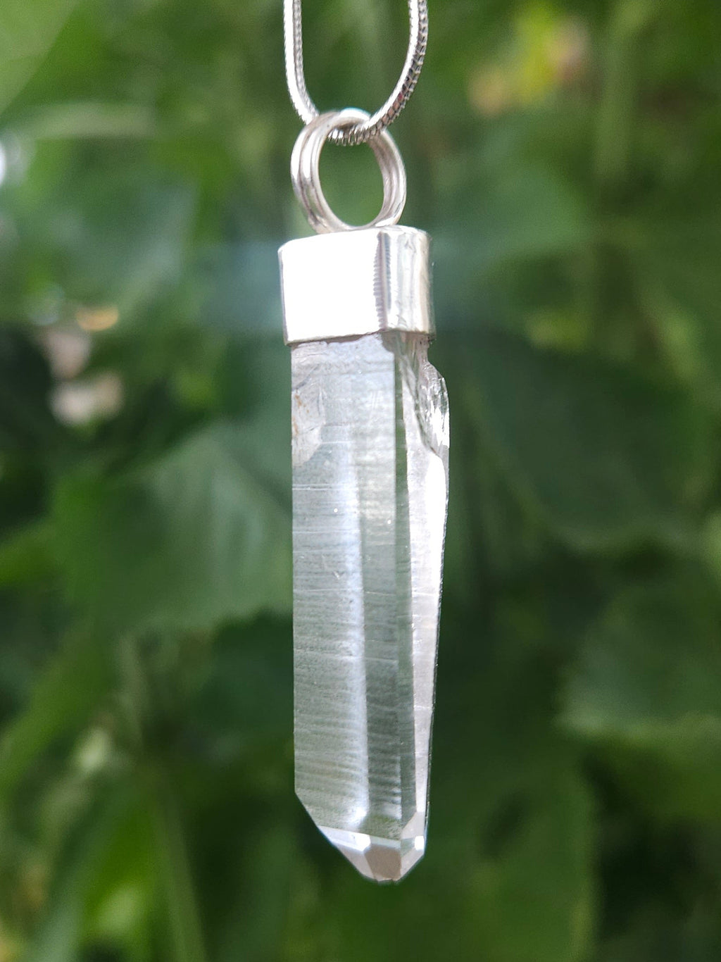 Handmade Sterling Silver Quartz Crystal Pendant