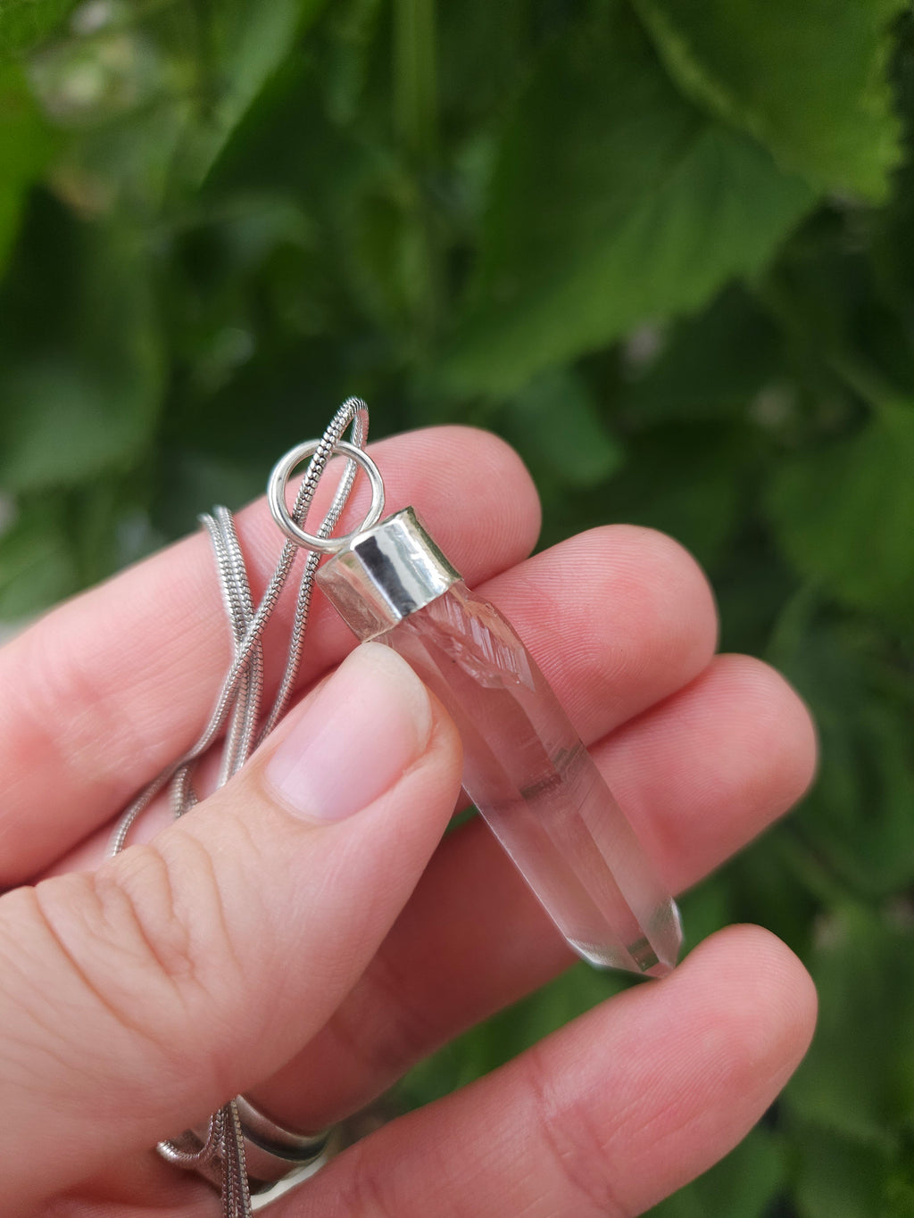 Handmade Sterling Silver Quartz Crystal Pendant