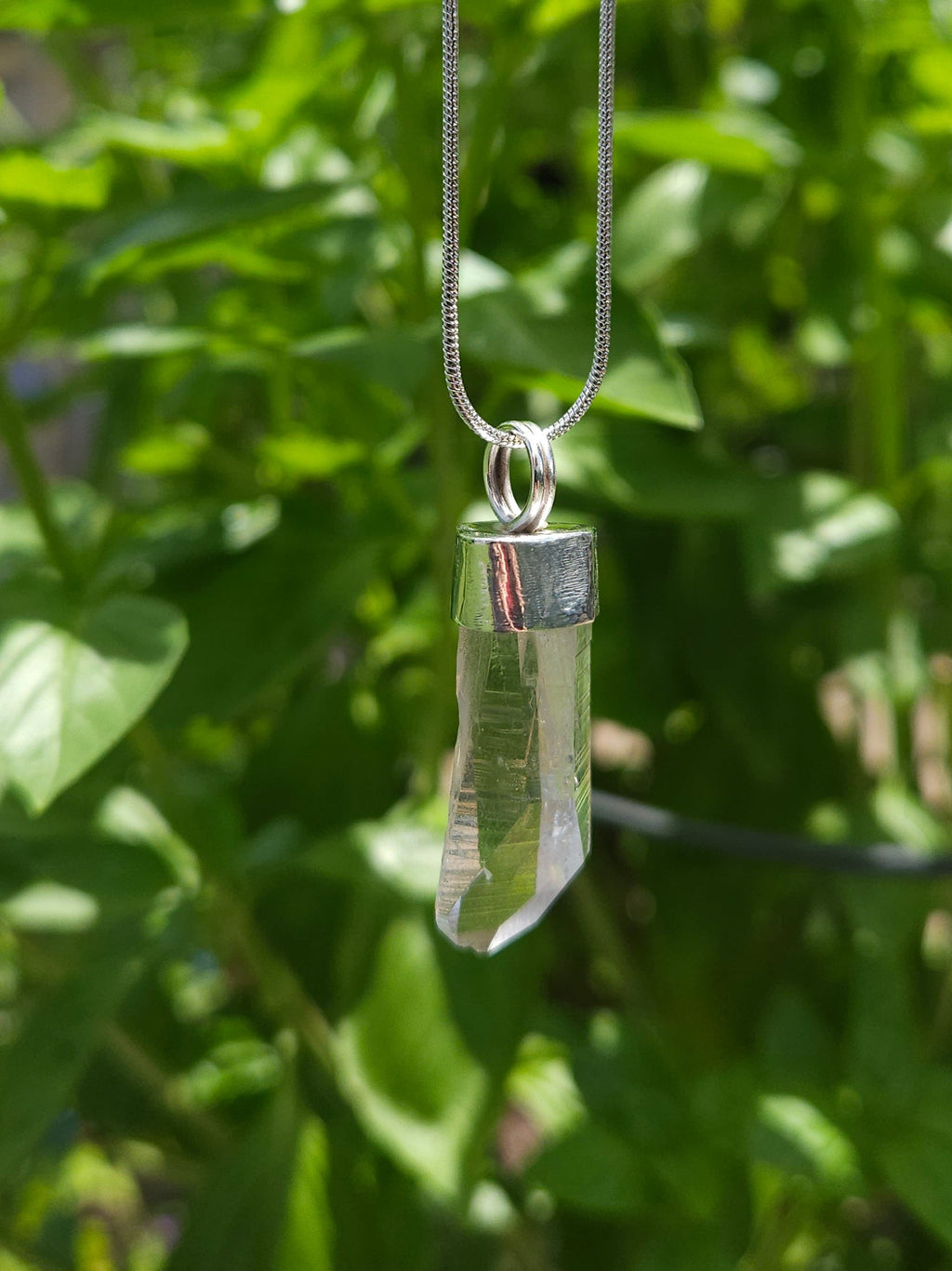 Handmade Sterling Silver Quartz Crystal Pendant