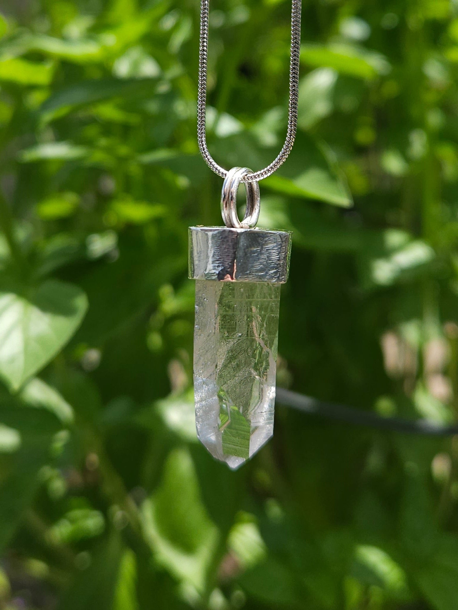 Handmade Sterling Silver Quartz Crystal Pendant