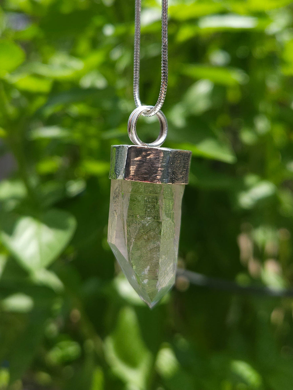 Handmade Sterling Silver Quartz Crystal Pendant