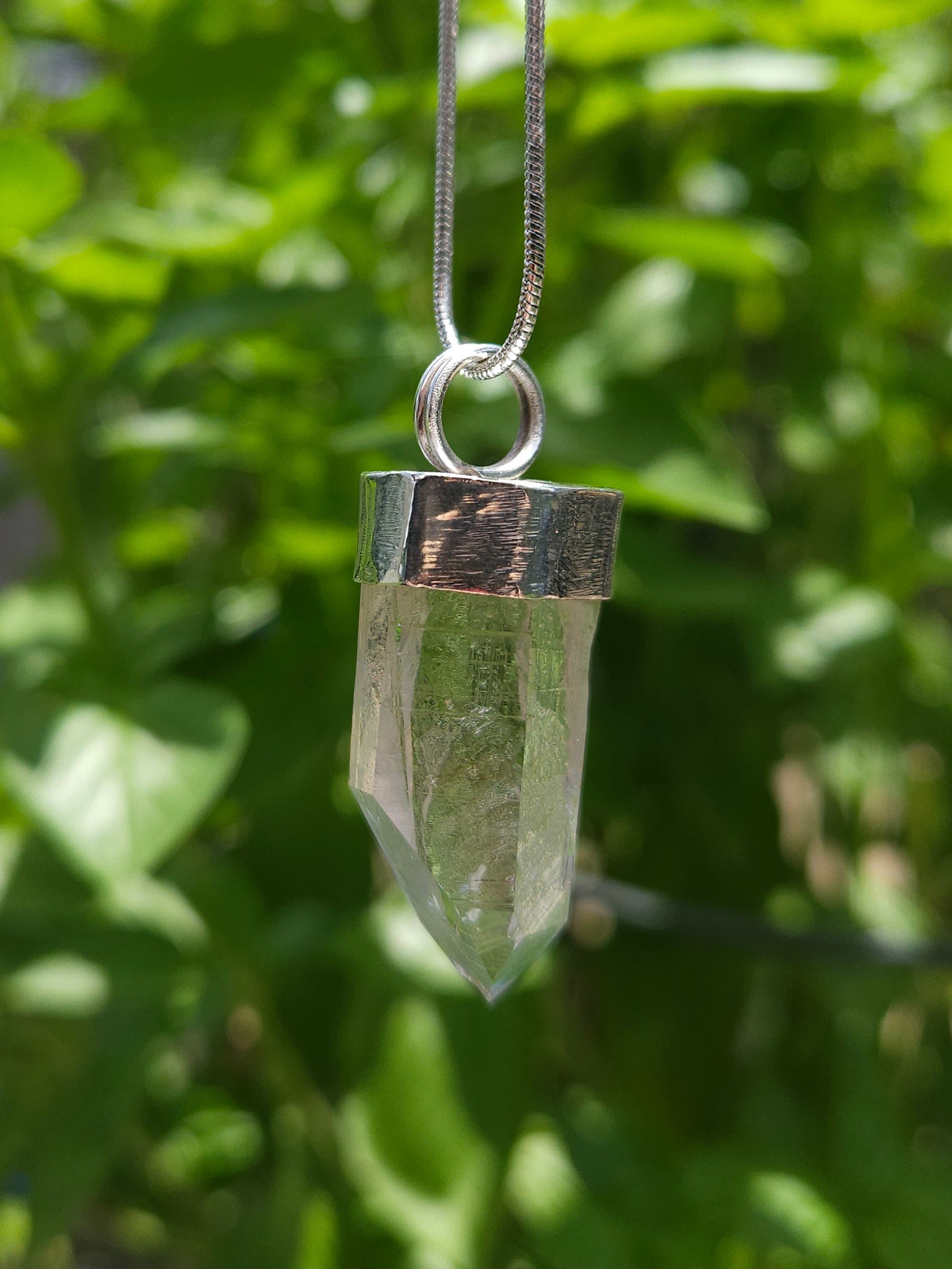 Handmade Sterling Silver Quartz Crystal Pendant