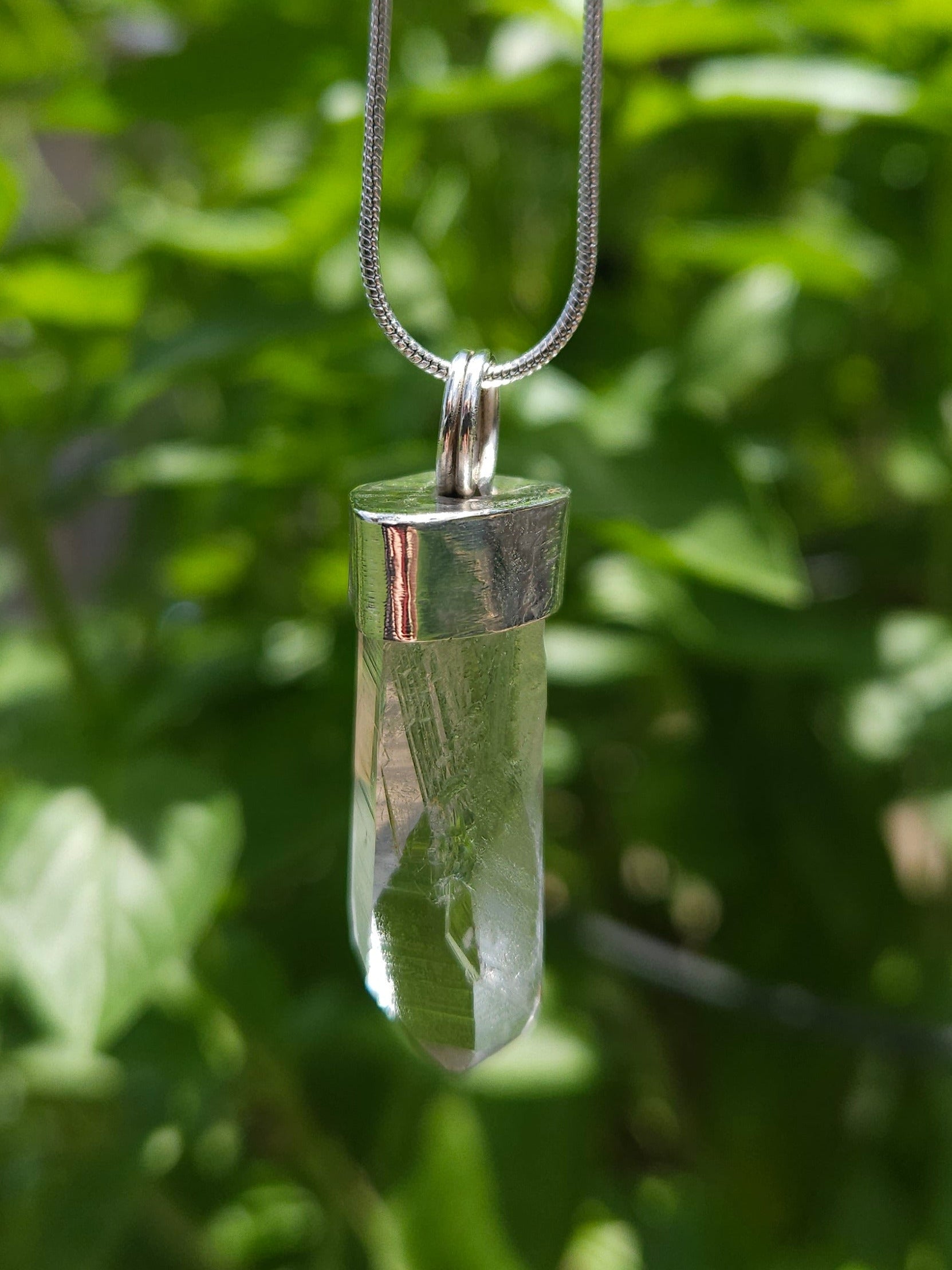 Handmade Sterling Silver Quartz Crystal Pendant