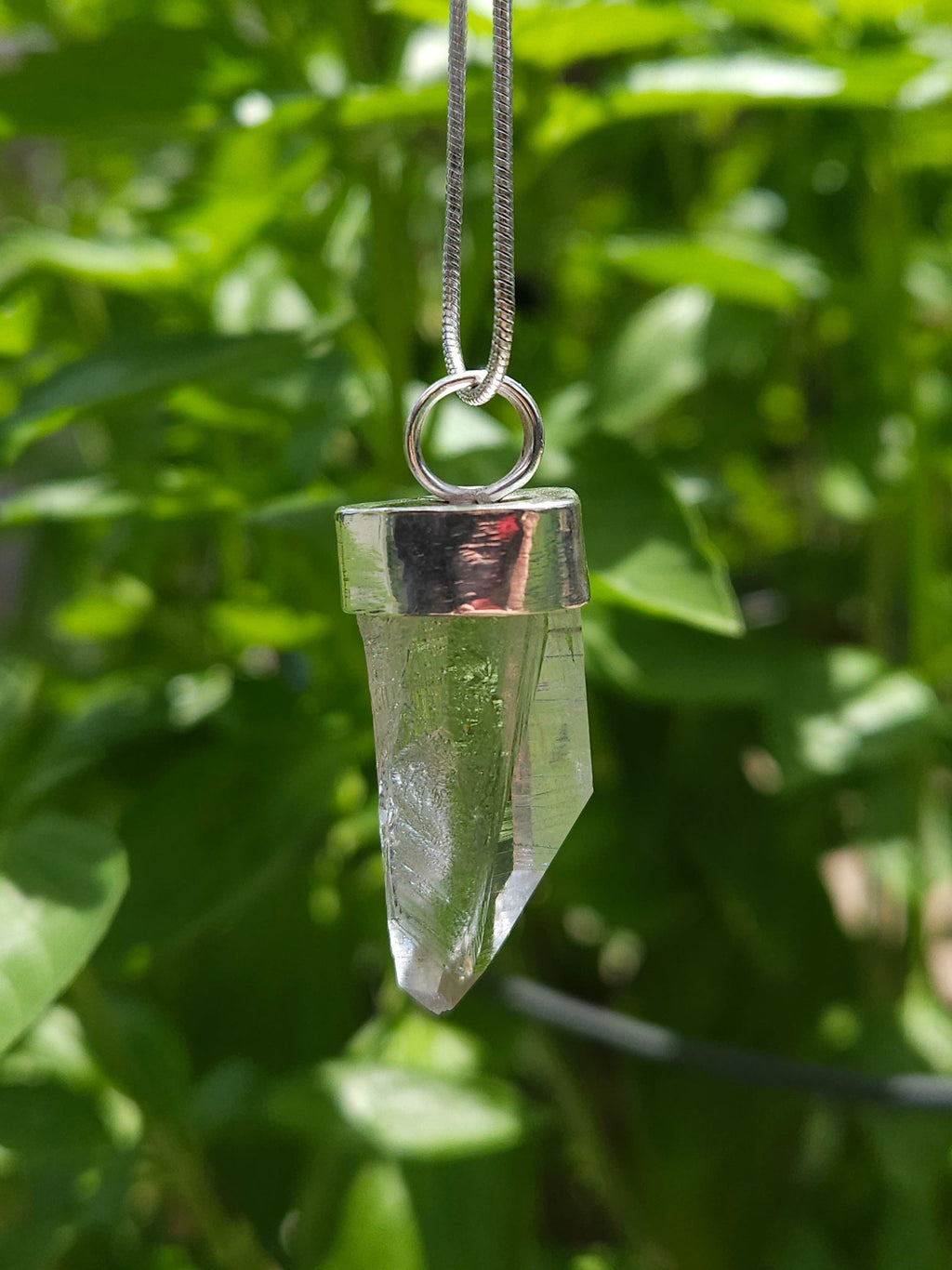 Handmade Sterling Silver Quartz Crystal Pendant
