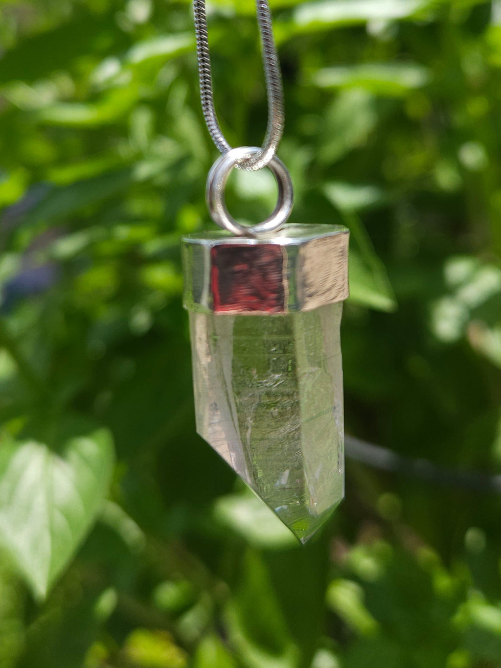 Handmade Sterling Silver Quartz Crystal Pendant