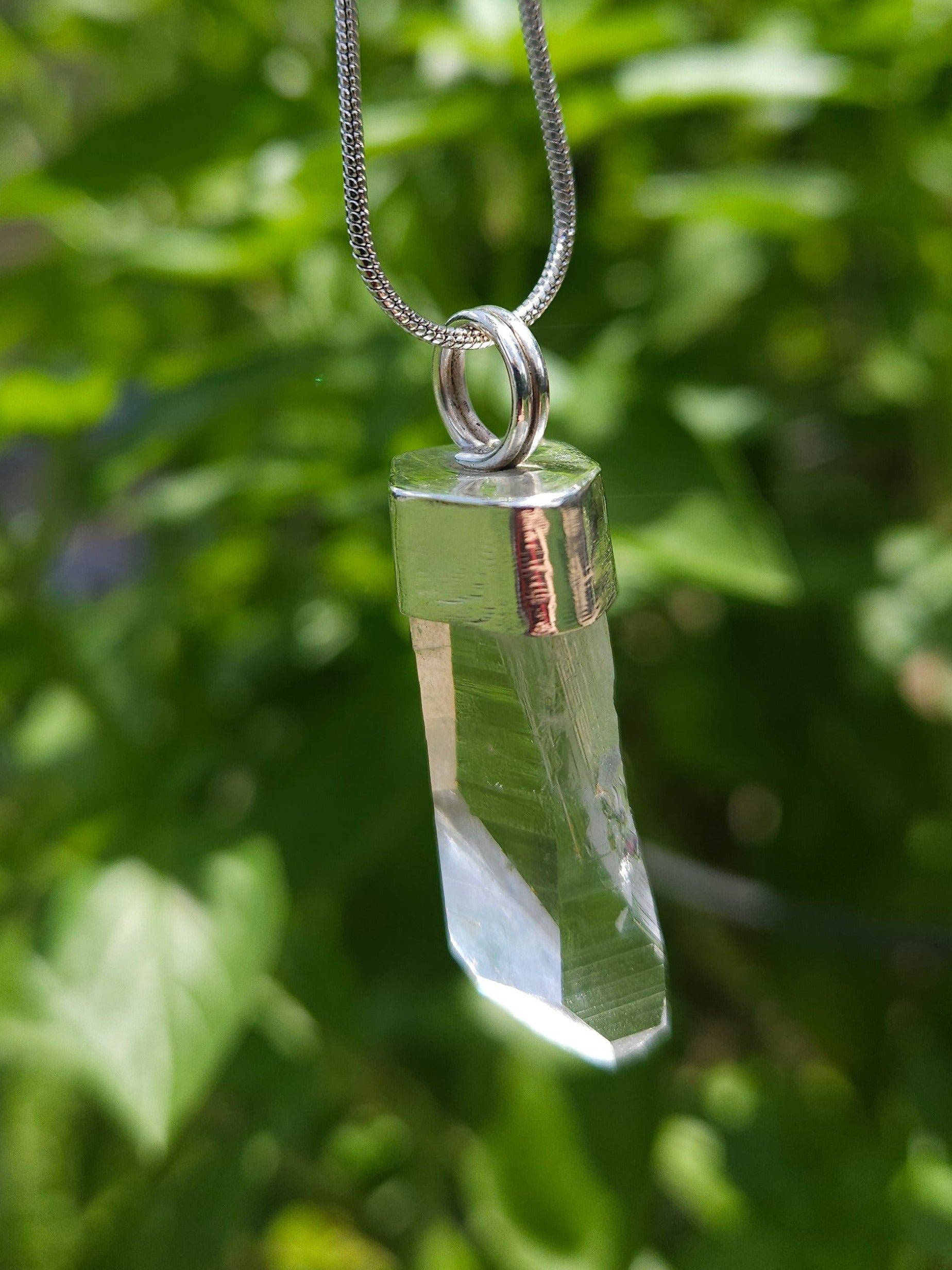 Handmade Sterling Silver Quartz Crystal Pendant