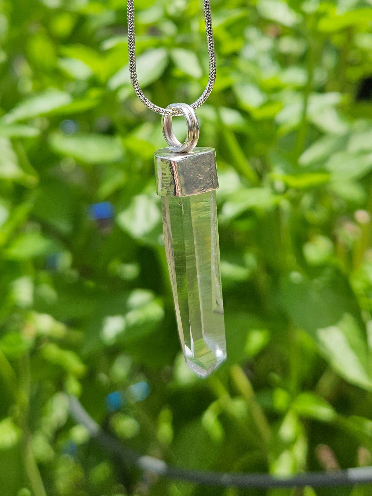 Handmade Sterling Silver Quartz Crystal Pendant