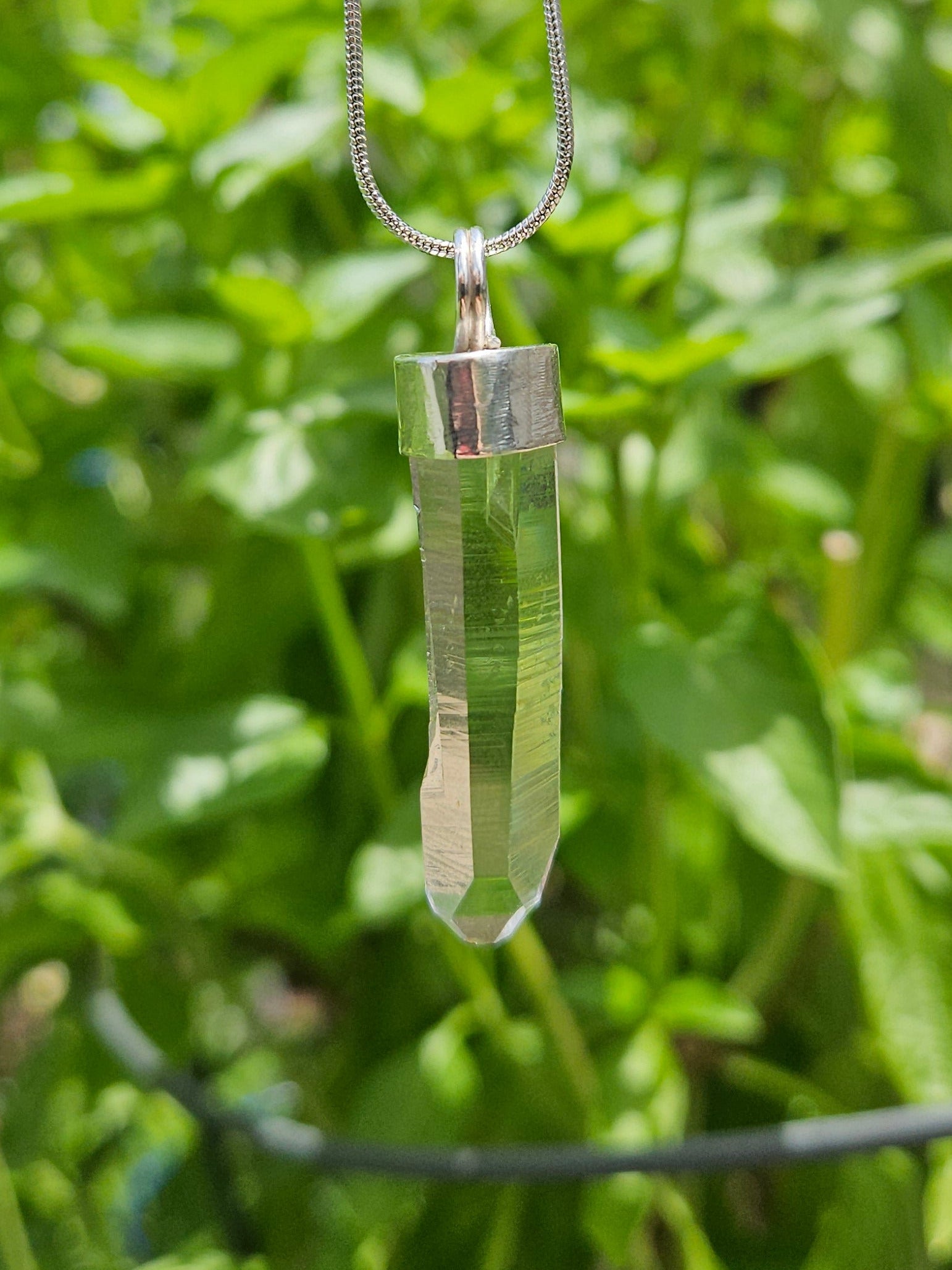 Handmade Sterling Silver Quartz Crystal Pendant